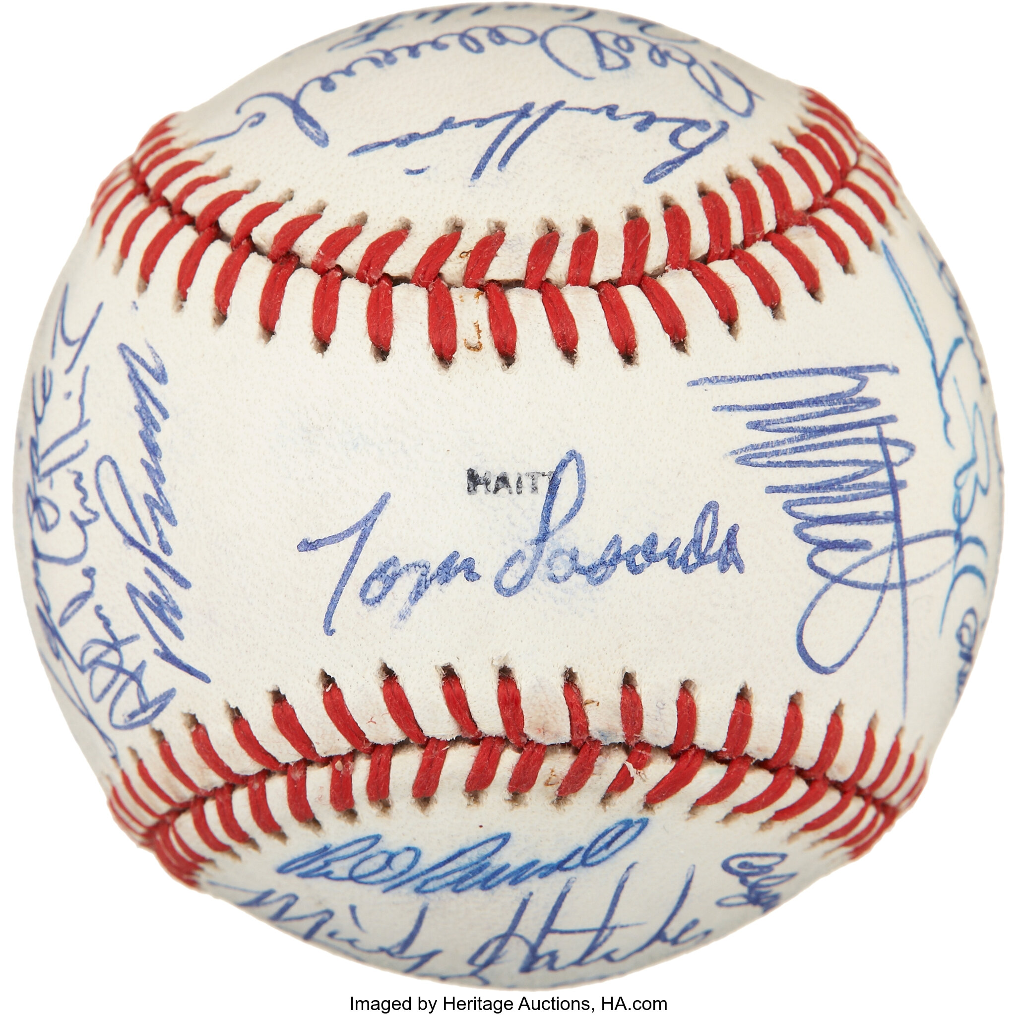 Team Autographed Signed Dodgers Baseball 