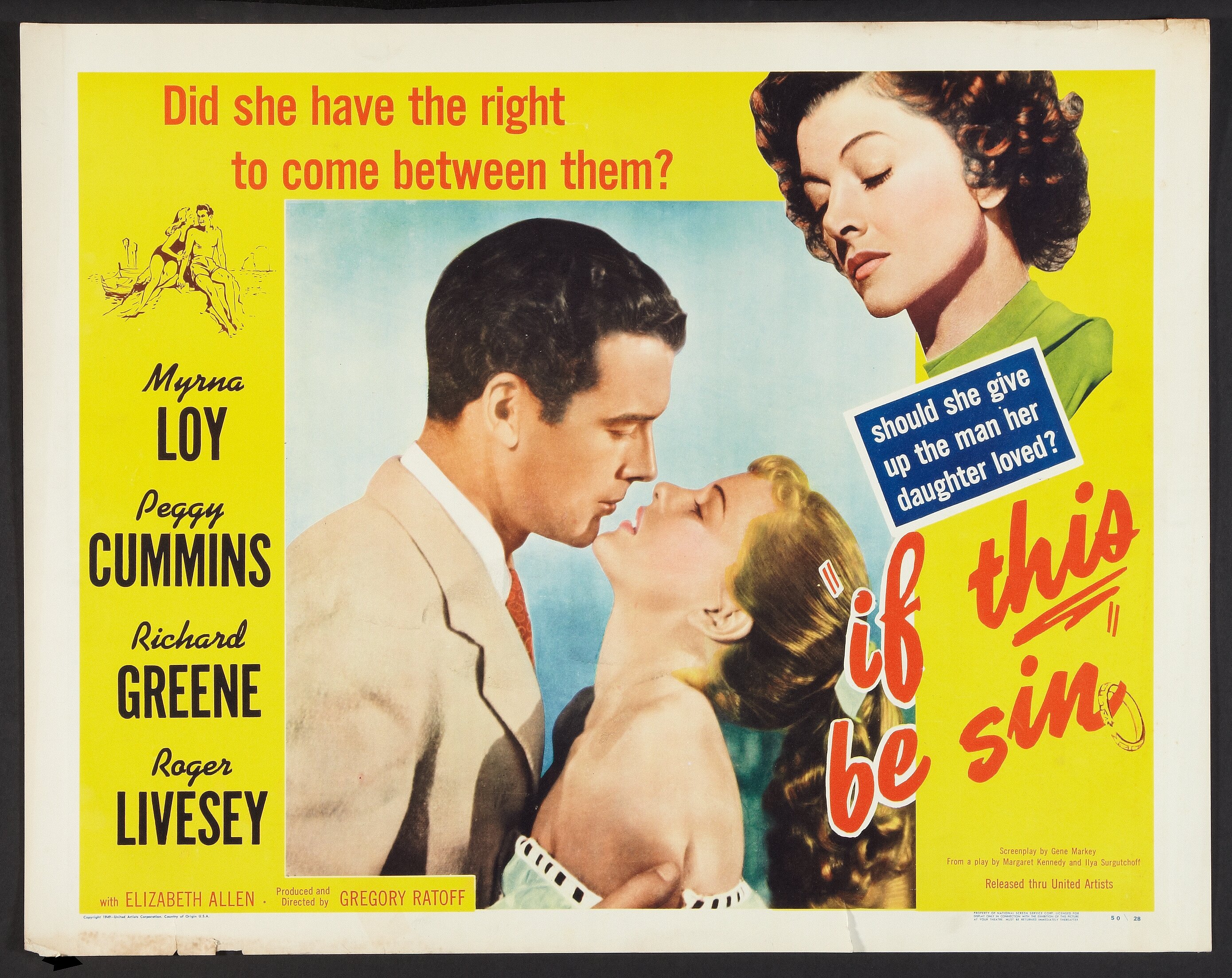 If This Be Sin (United Artists, 1949). Half Sheet (22