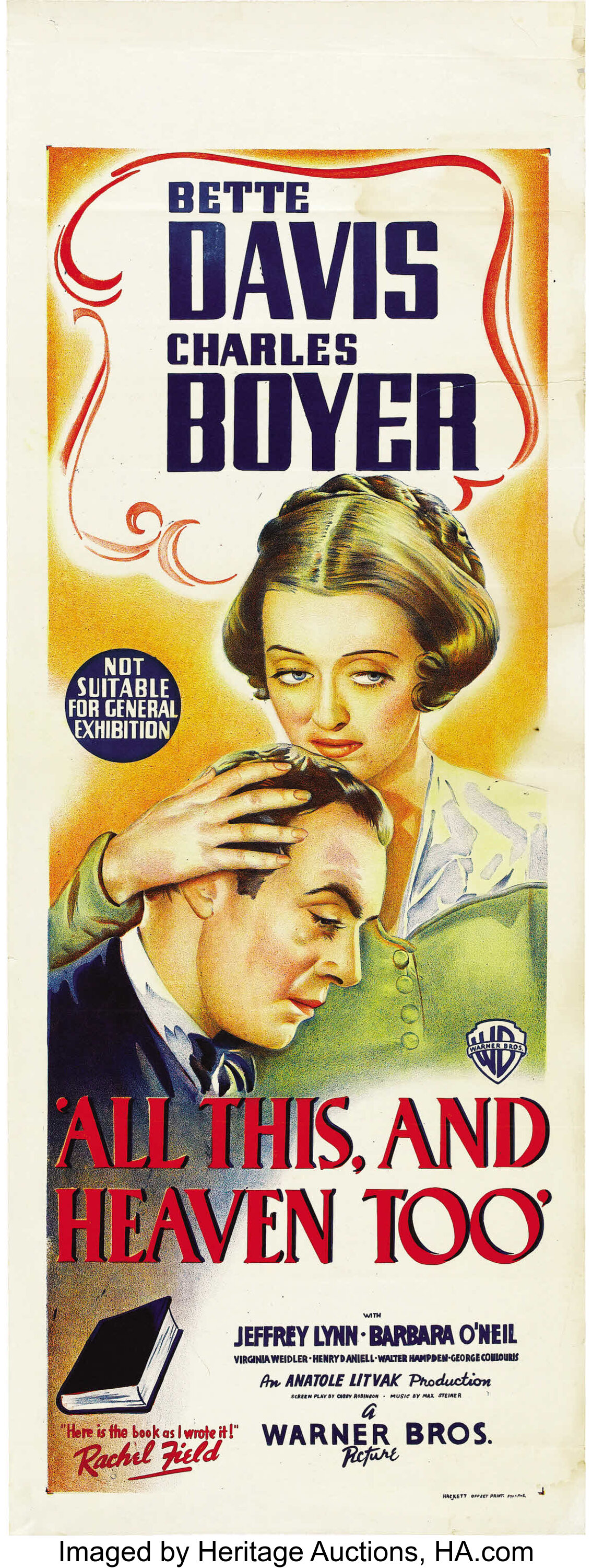 All This, And Heaven Too (warner Brothers, 1940). Pre-war 