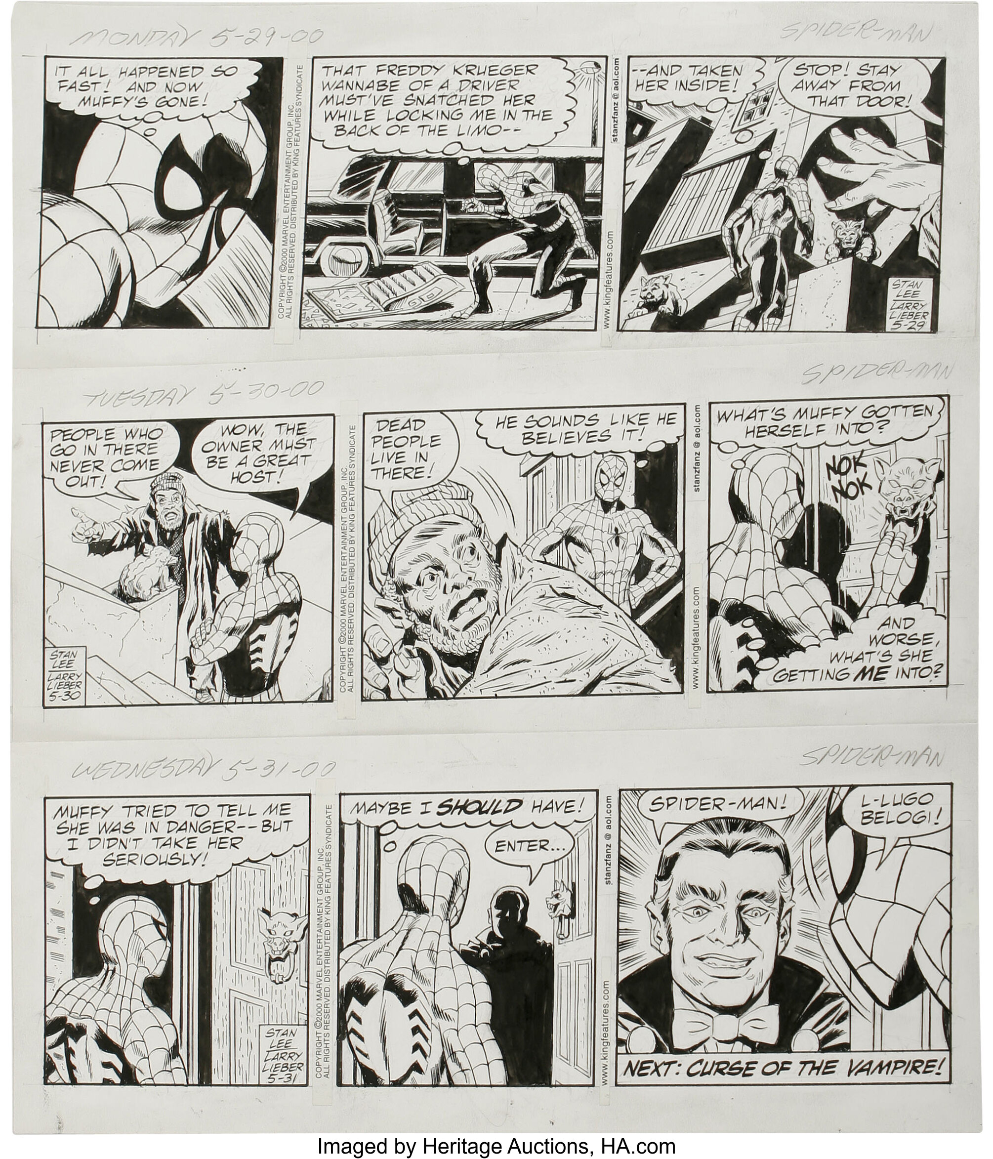 Larry Lieber - The Amazing Spider-Man Daily Comic Strip Original | Lot ...