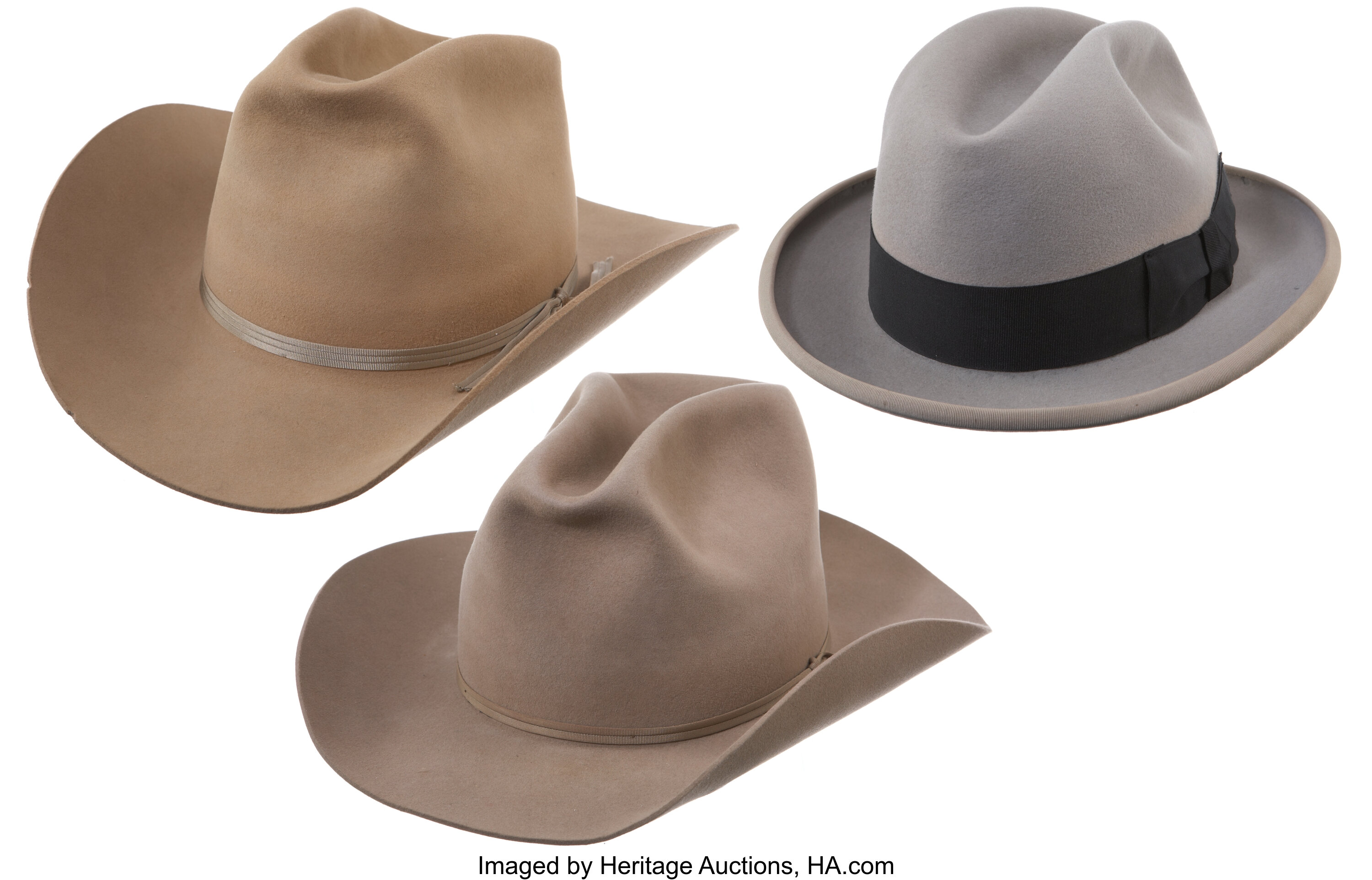 Glenn Ford's Personal Trilby and Cowboy Hats.... (Total: 3 Items) | Lot ...