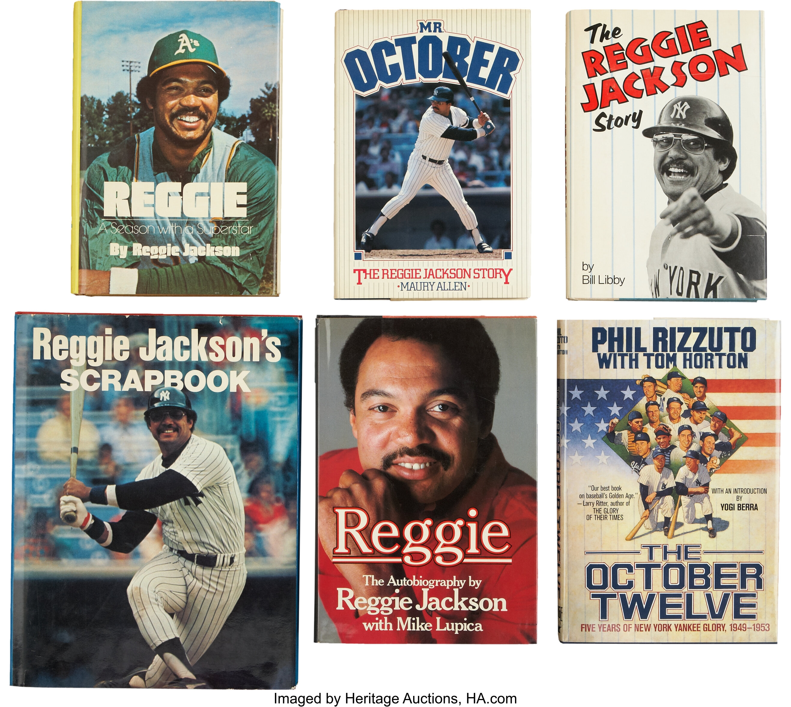 Reggie Jackson and Phil Rizzuto Single Signed Books Lot of 6., Lot  #44087