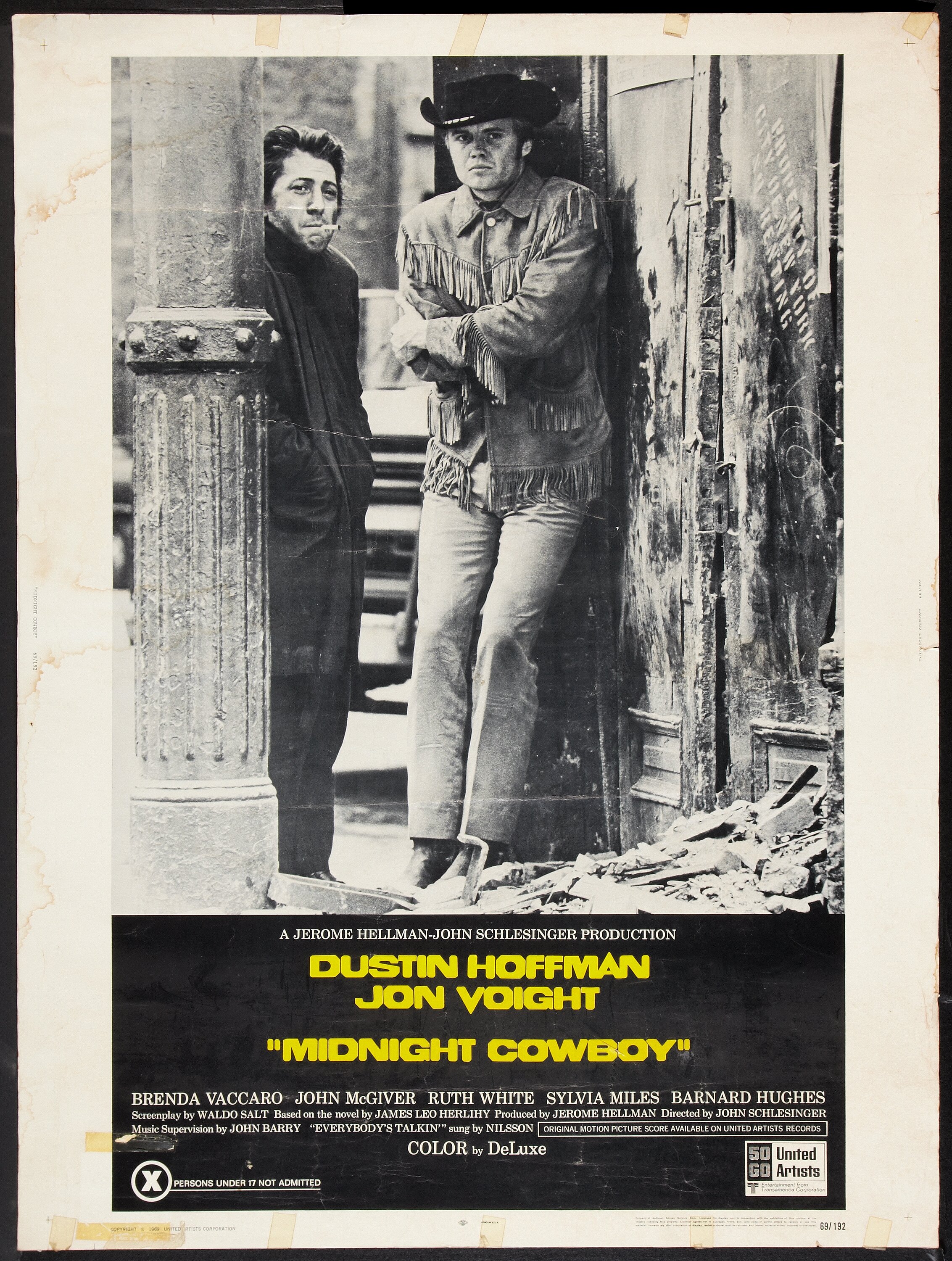 1969 Midnight Cowboy Lobby Card #3- X Rating-Dustin Hoffman-Jon  Voight-11x14