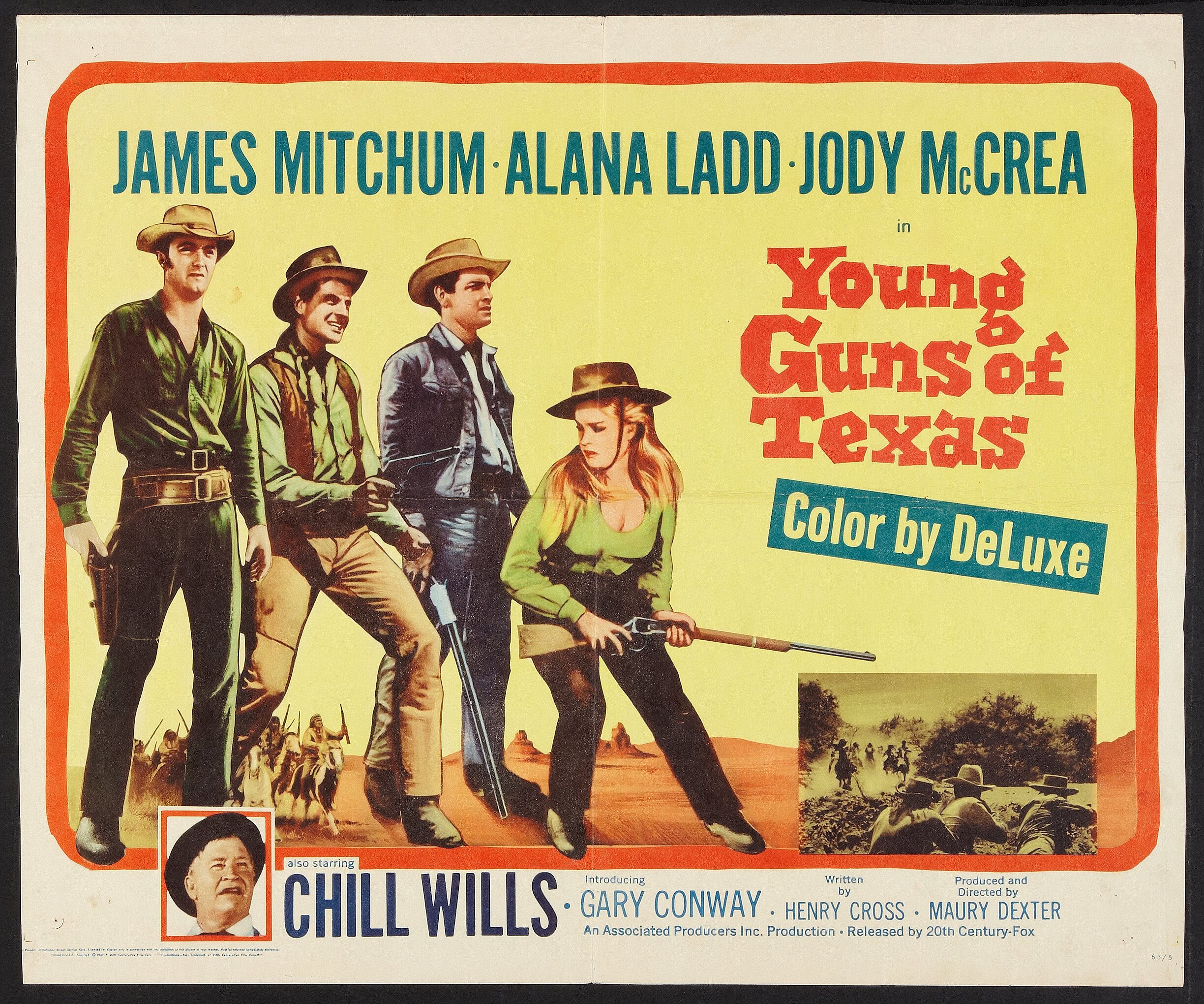 Young Guns Of Texas th Century Fox 1963 Half Sheet 22 X Lot Heritage Auctions