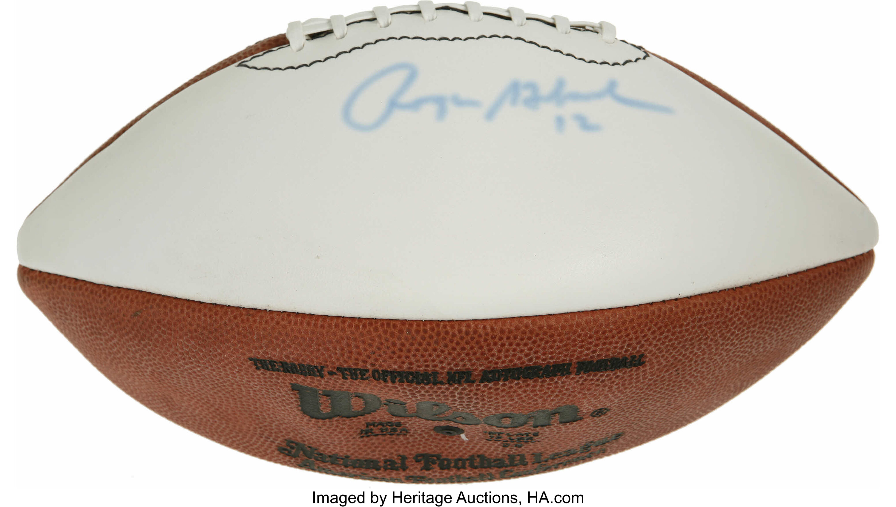 roger staubach signed football