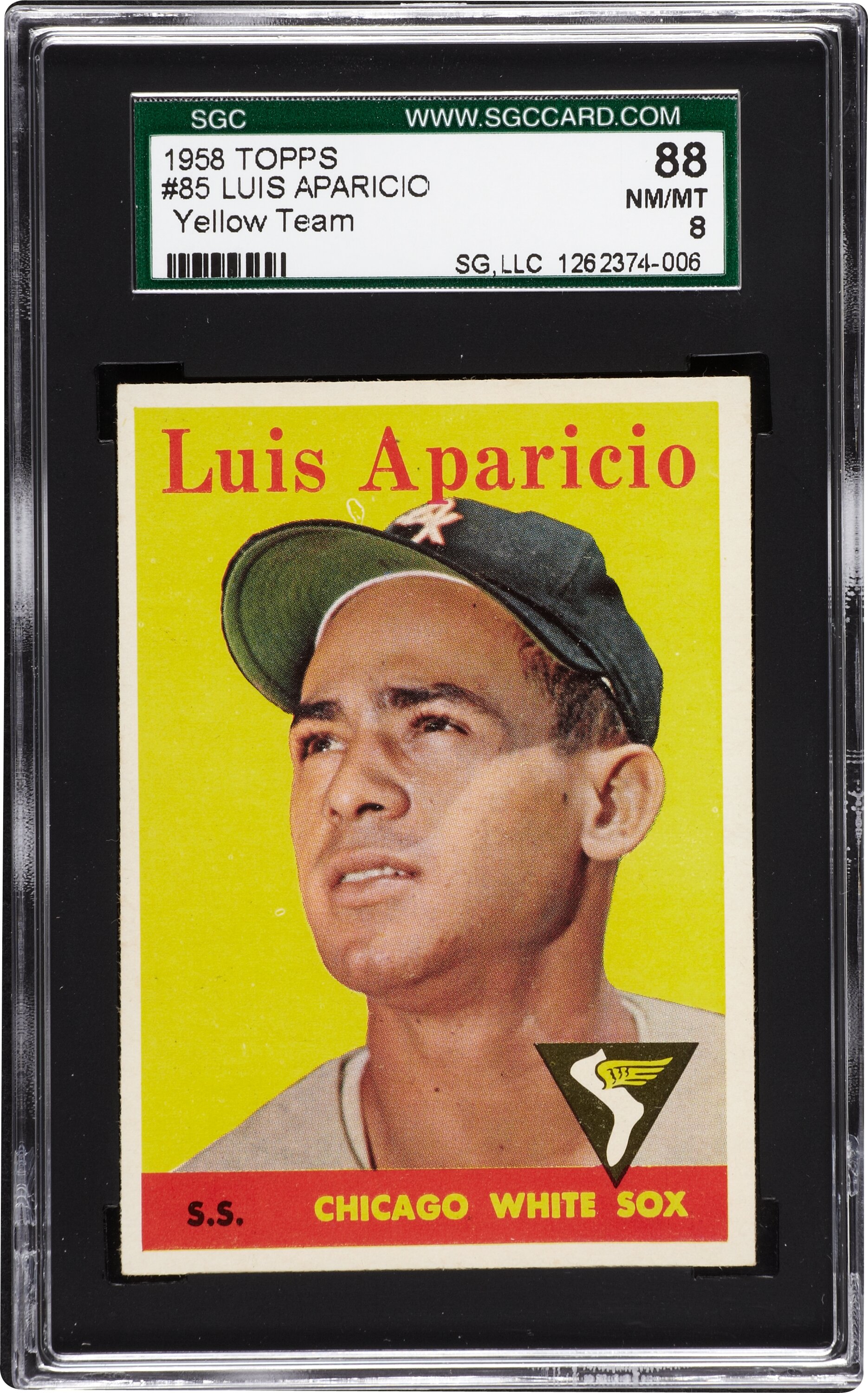 Portrait of Luis Aparicio of the Chicago White Sox from the 1959