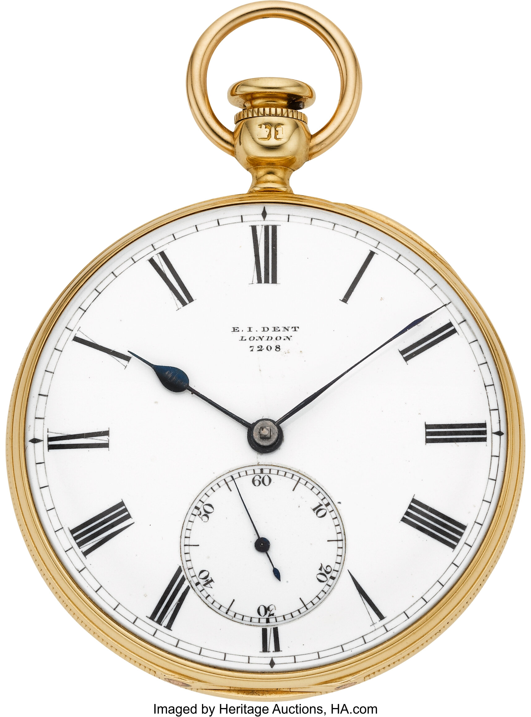 E. I. Dent London Early Keyless Gold Watch, Circa 1870.  