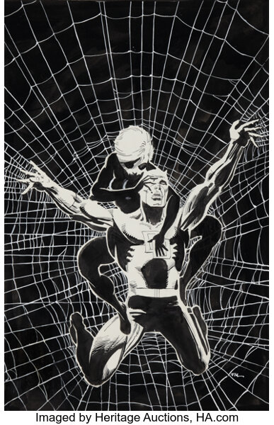 Original Comic Art:Covers, Frank Miller Daredevil #188 Black Widow Cover Original Art (Marvel, 1982)....