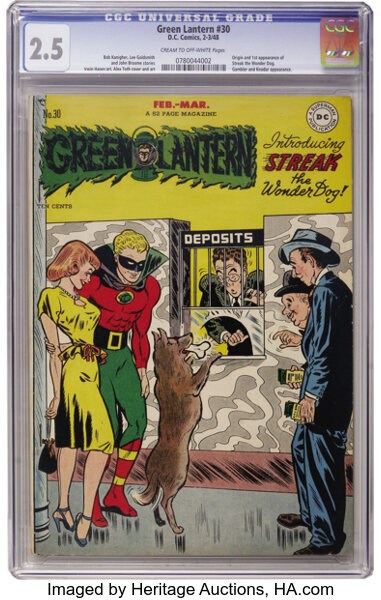 Golden Age (1938-1955):Superhero, Green Lantern #30 (DC, 1948) CGC GD+ 2.5 Cream to off-whitepages....