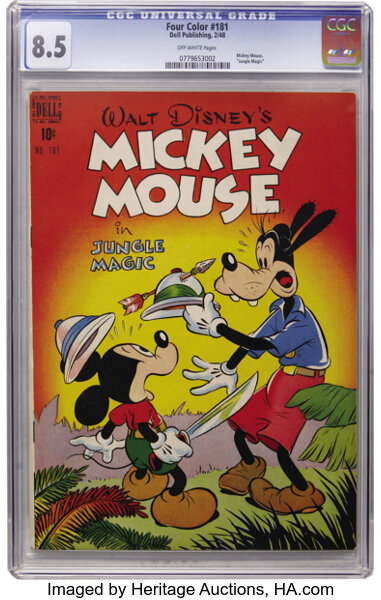 Four Color #181 Mickey Mouse in Jungle Magic (Dell, 1948) CGC VF+ | Lot  #44205 | Heritage Auctions