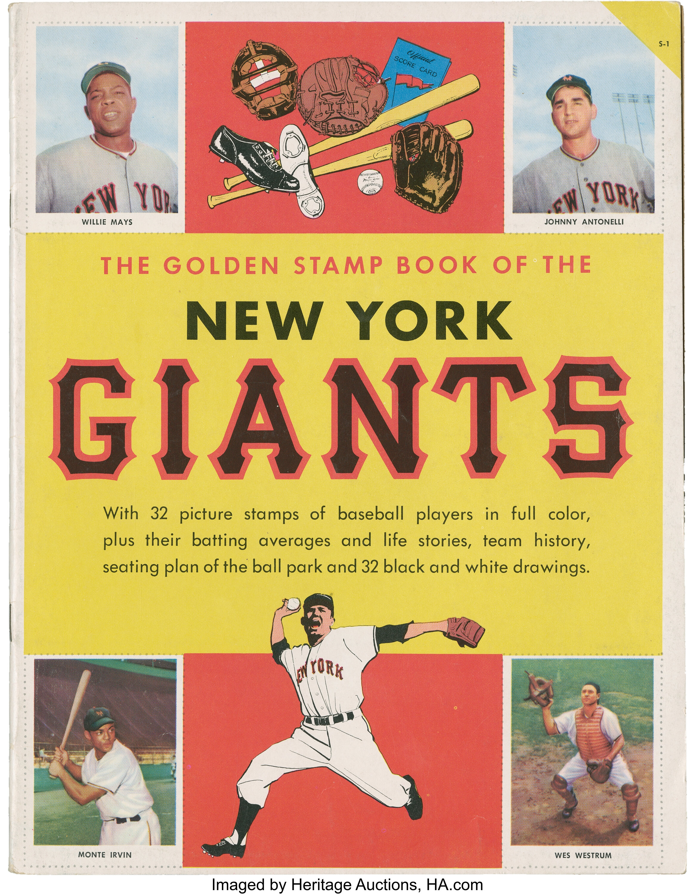 1955 San Francisco Giants Golden Stamp Book. Baseball Lot