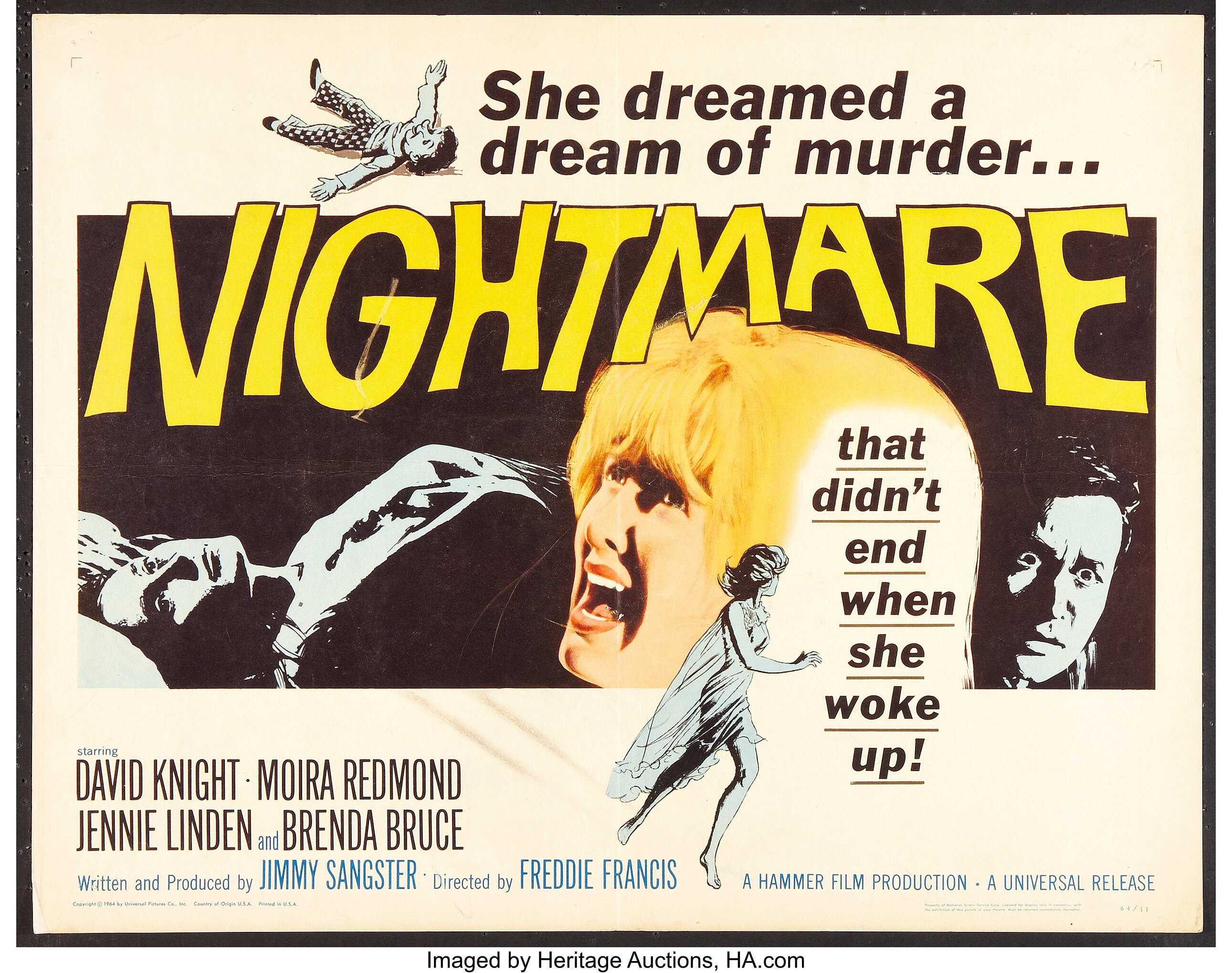 Nightmare (Universal, 1964). Half Sheet (22