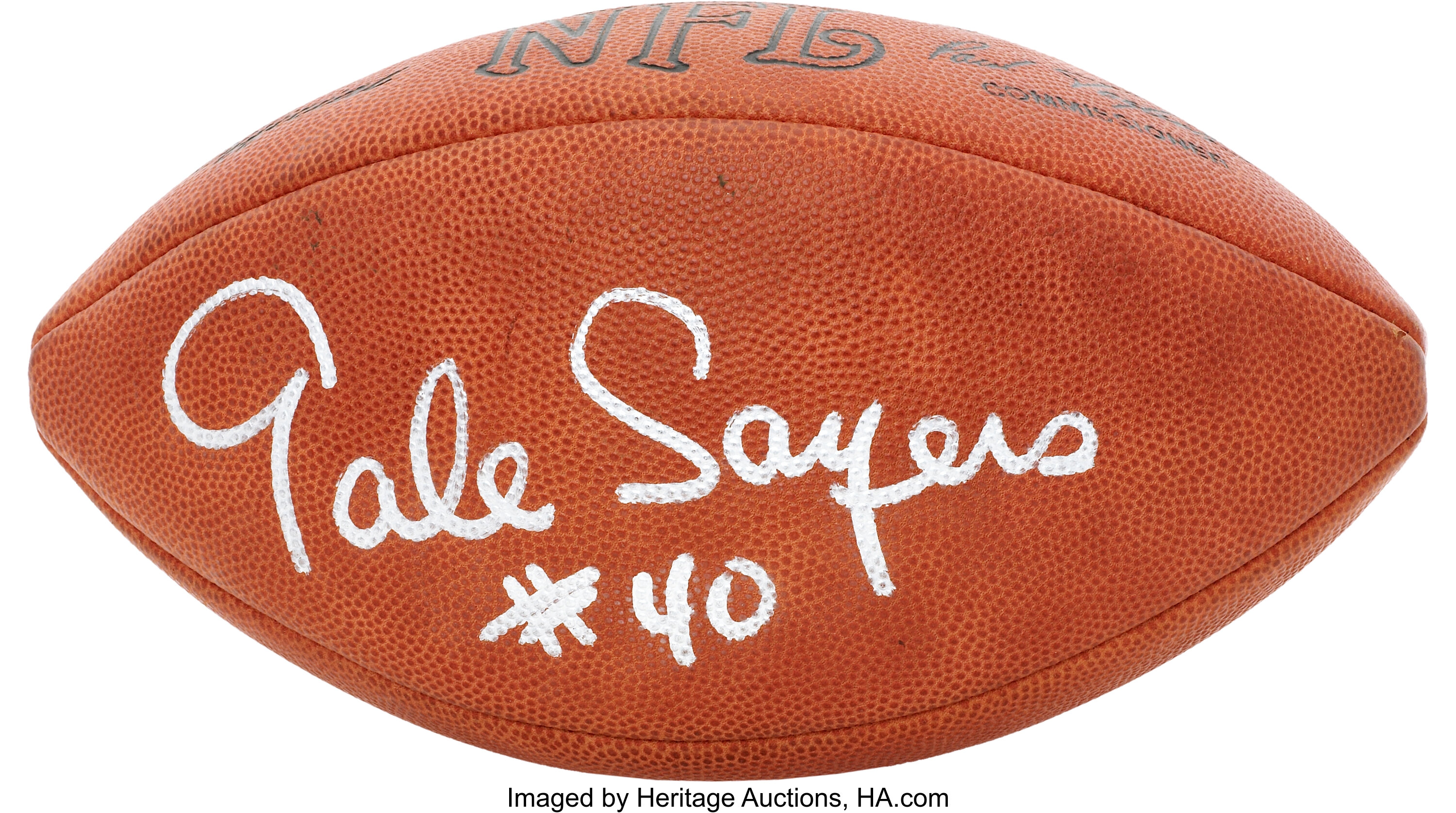 Gale Sayers Single Signed Football. Football Collectibles Balls, Lot  #42175