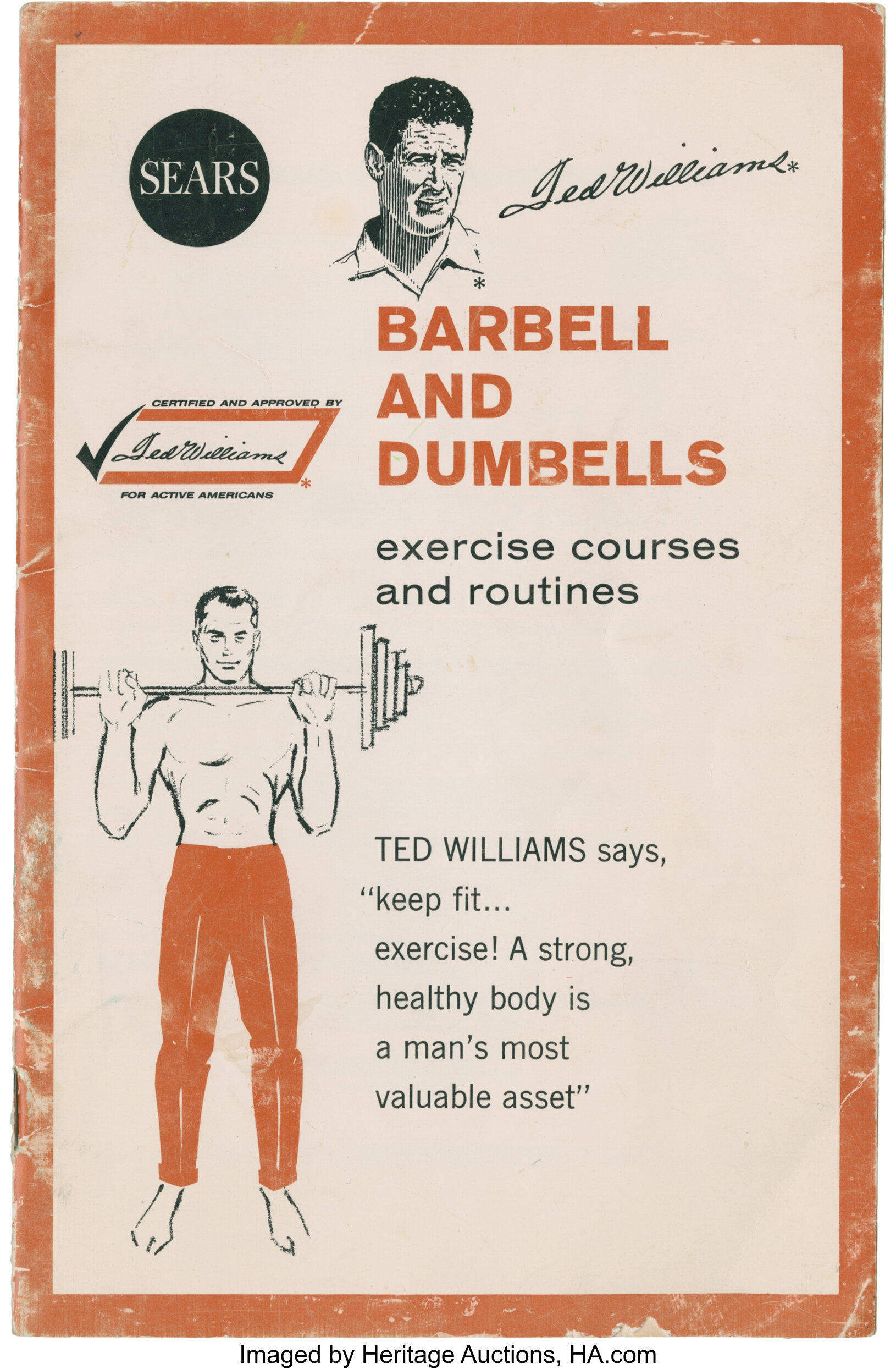 1963 Ted Williams Sears Barbell and Dumbbells Booklet. Lot 43078 Heritage Auctions