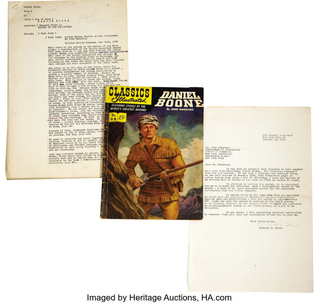 Classics Illustrated 96 Daniel Boone Writers File Copy - 