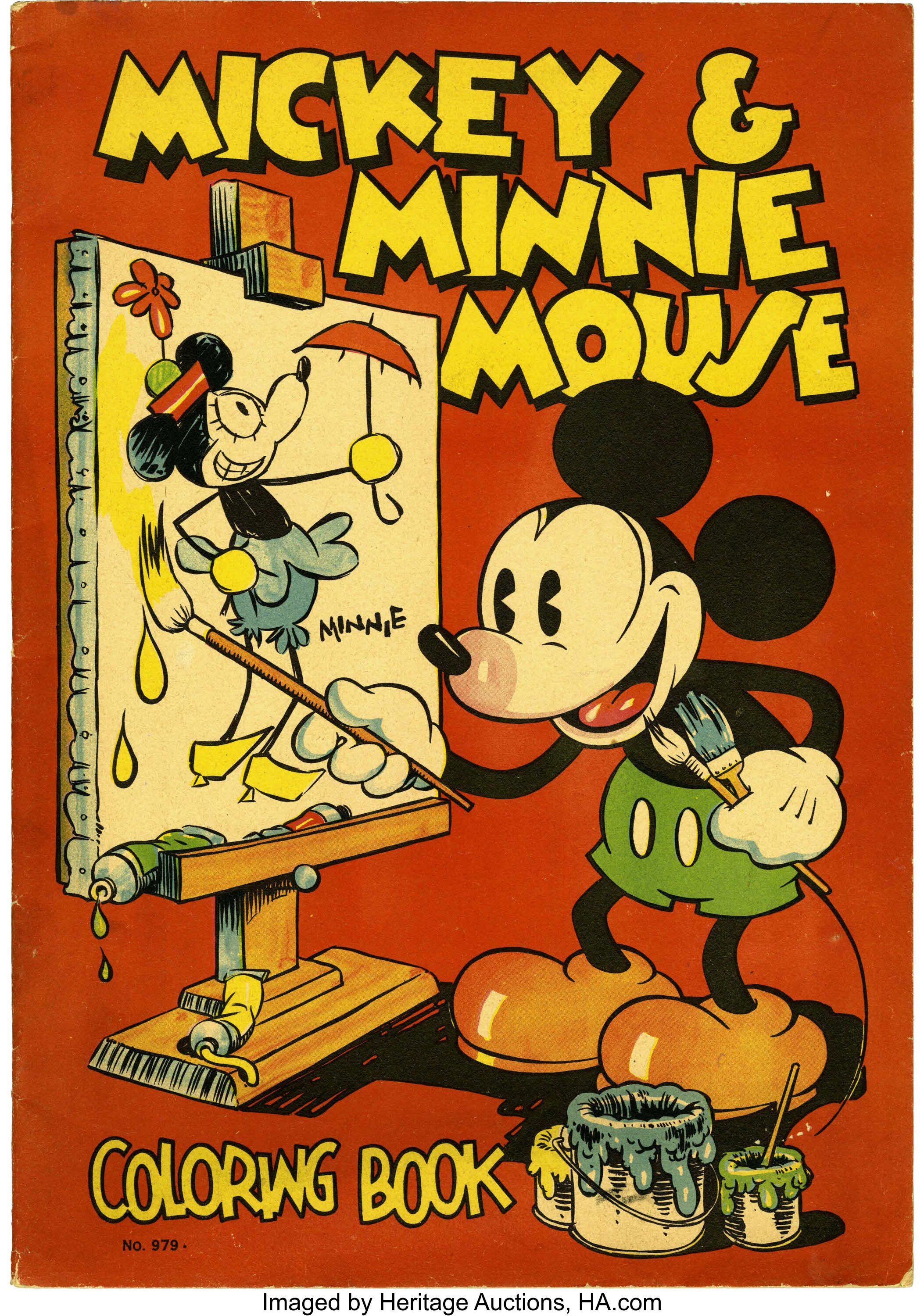 classic minnie and mickey mouse coloring pages