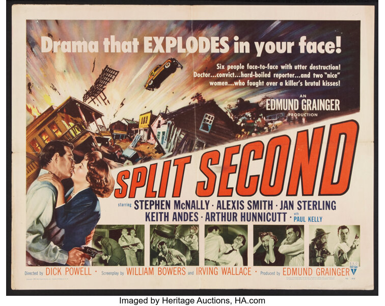 Split Second Rko 1953 Half Sheet 22 X 28 Style B Film Lot Heritage Auctions