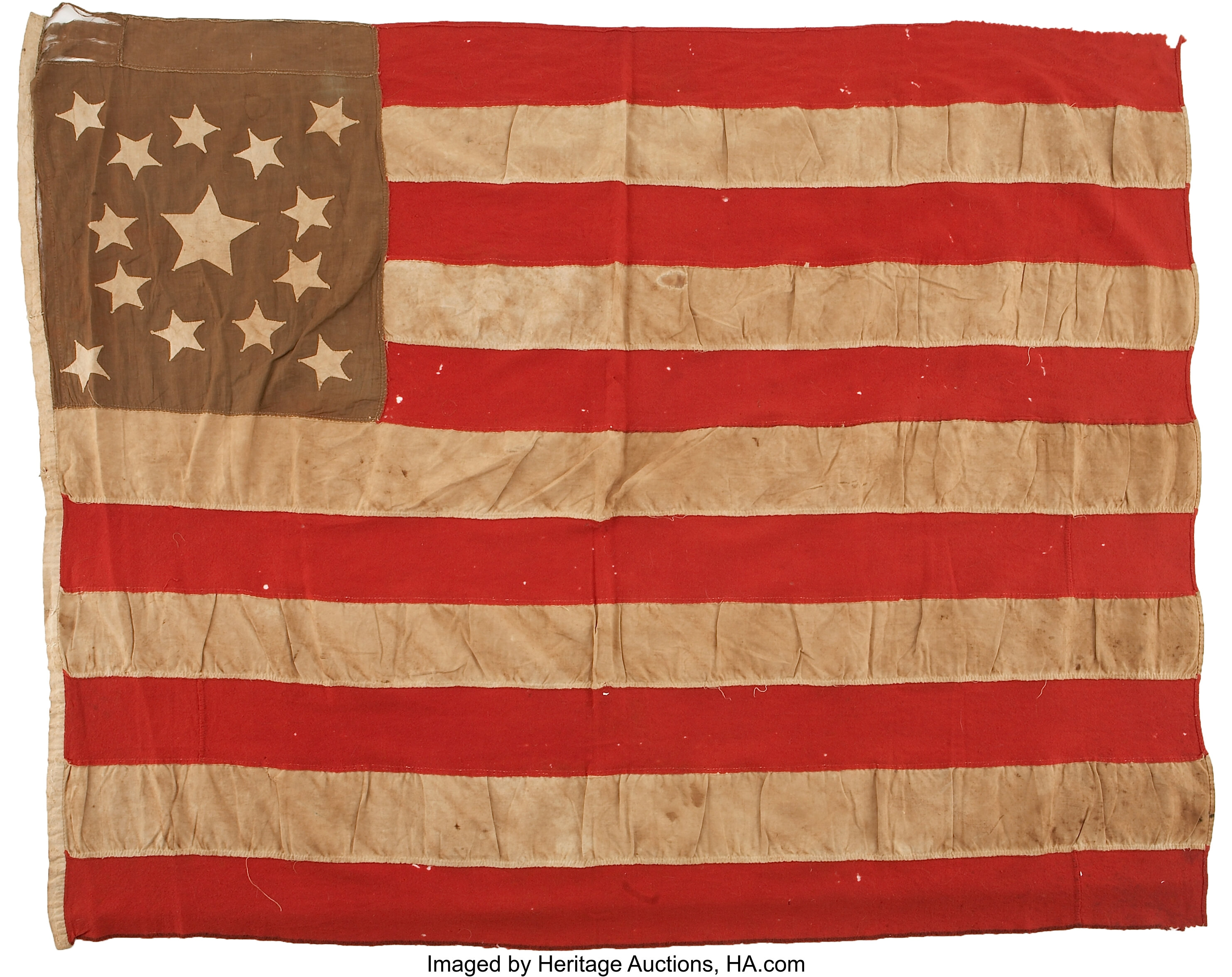 United States 14 Star Flag, Probably Secessionist-Used. ... | Lot ...