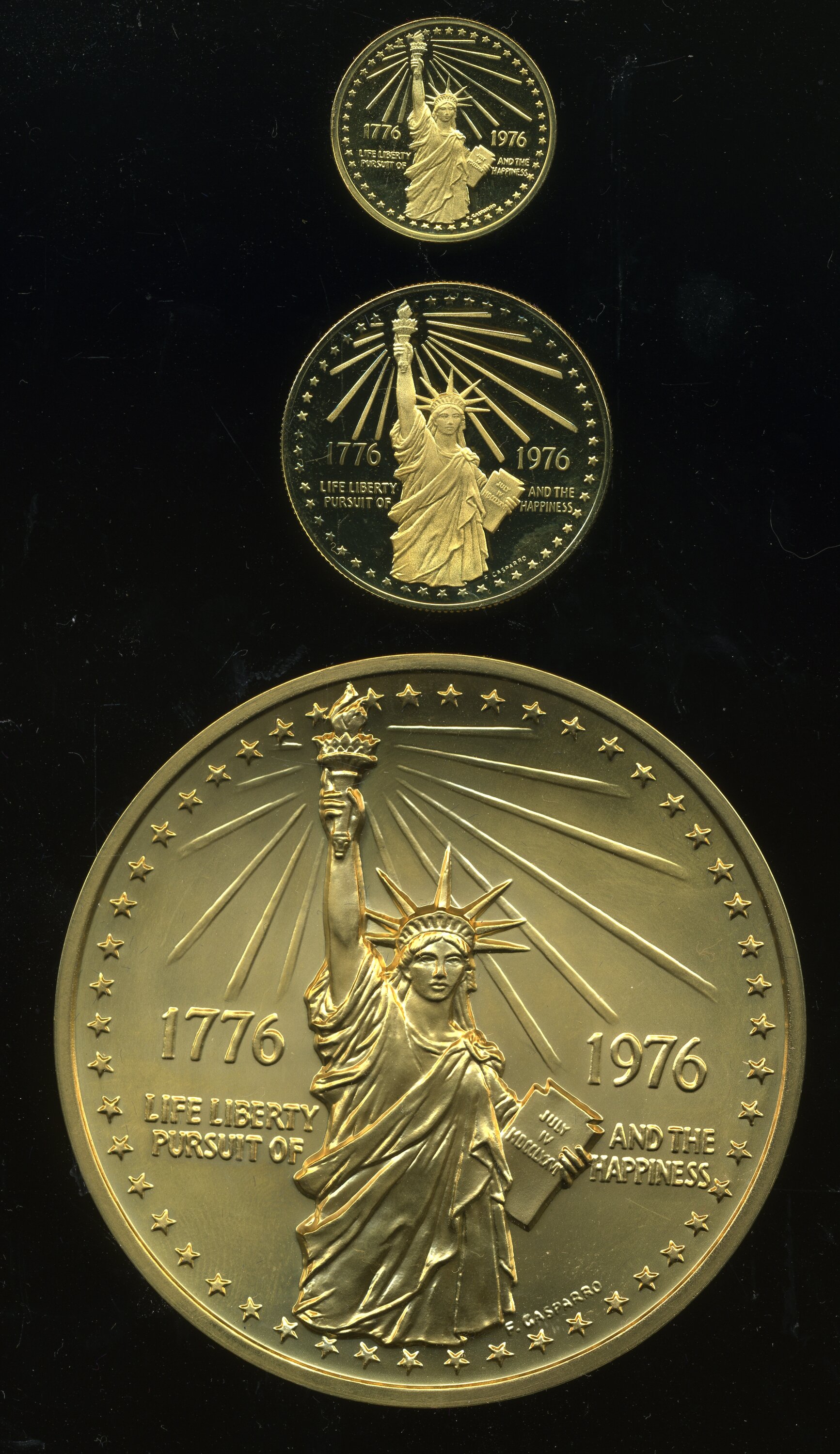 Three Piece 1776 1976 Bicentennial Gold Medal Set The Set Includes Lot 9427 Heritage Auctions