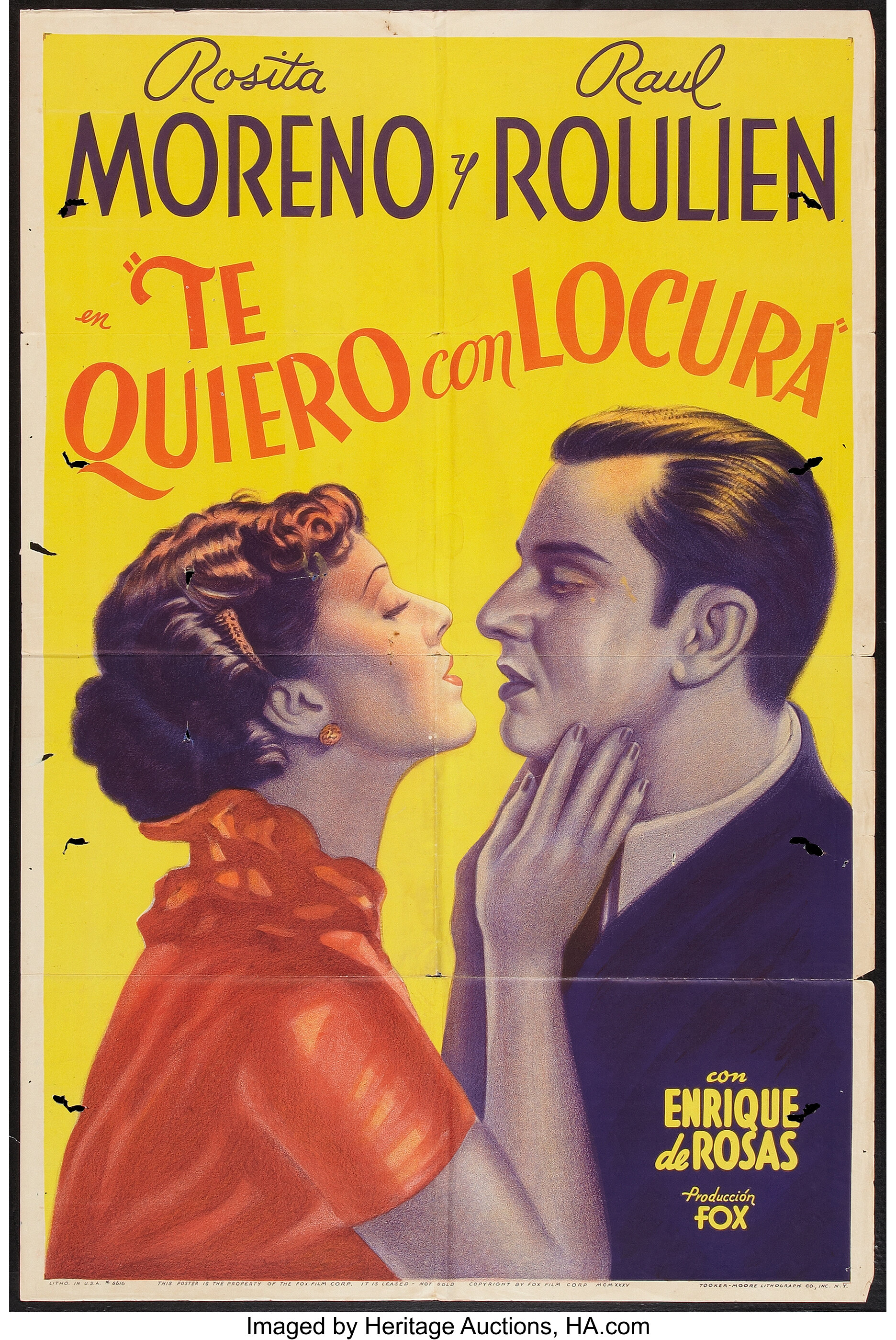 I M Crazy About You Fox 1935 Spanish Language One Sheet 27 X Lot Heritage Auctions