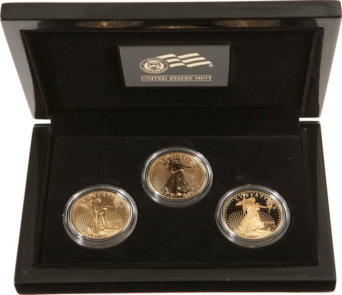 2006-W American Eagle 20th Anniversary Gold Coin Set.... (Total: 3