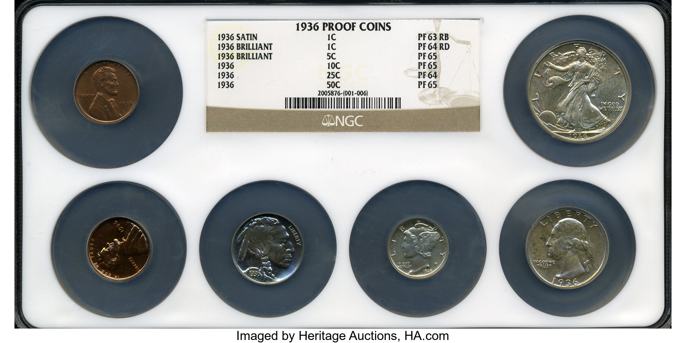 1936 Six Piece Proof Set NGC Total 6 coins Proof Sets Lot