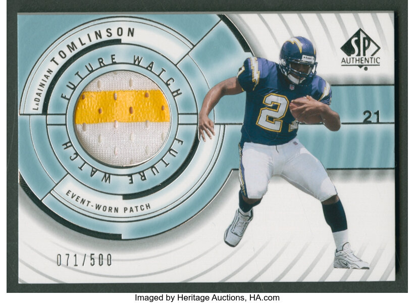 2001 SP Authentic LaDainian Tomlinson #120 Card.  Football Cards, Lot  #43155