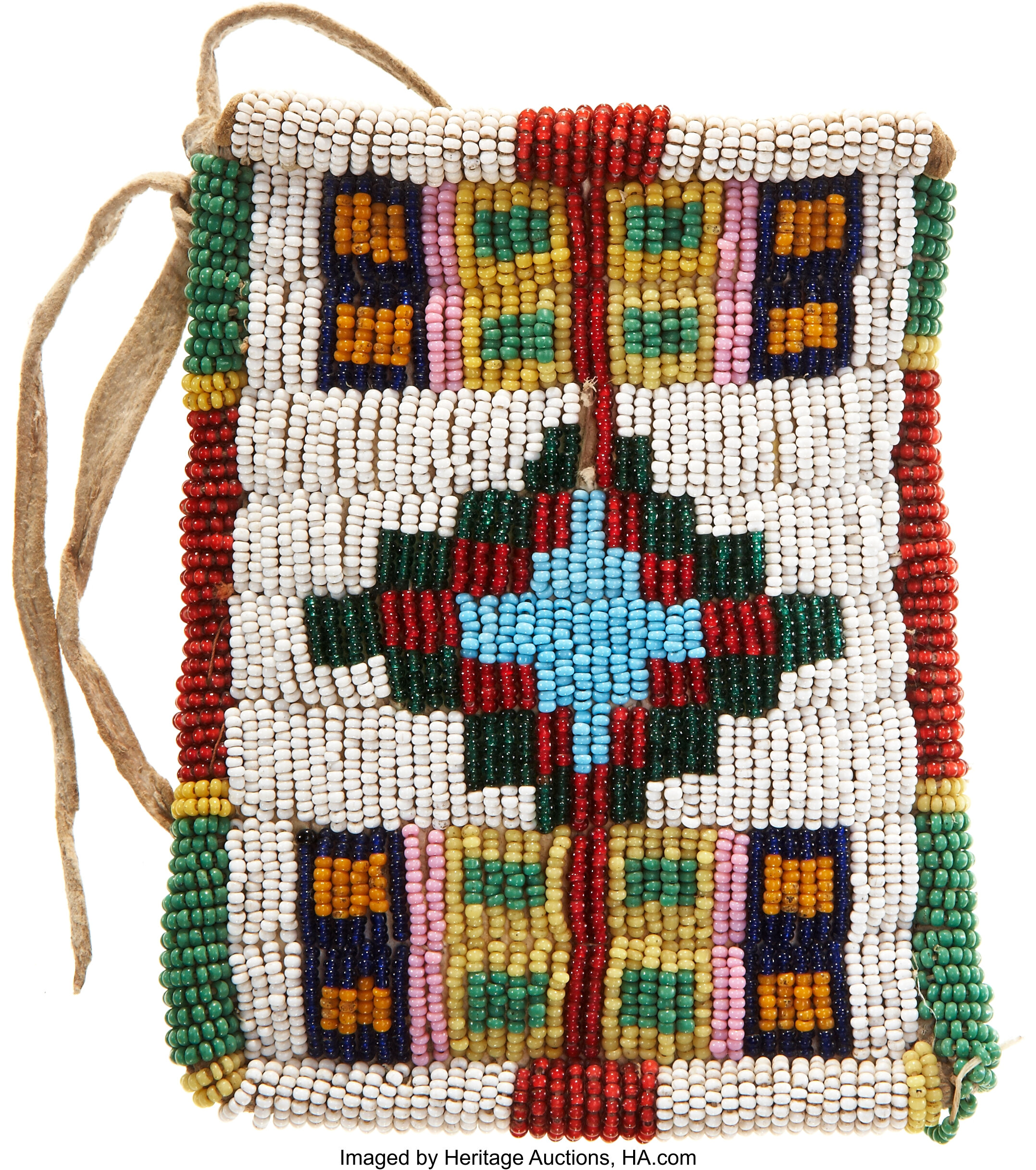 A SIOUX BEADED HIDE RATION CARD HOLDER. c. 1890... Other | Lot #55255 ...