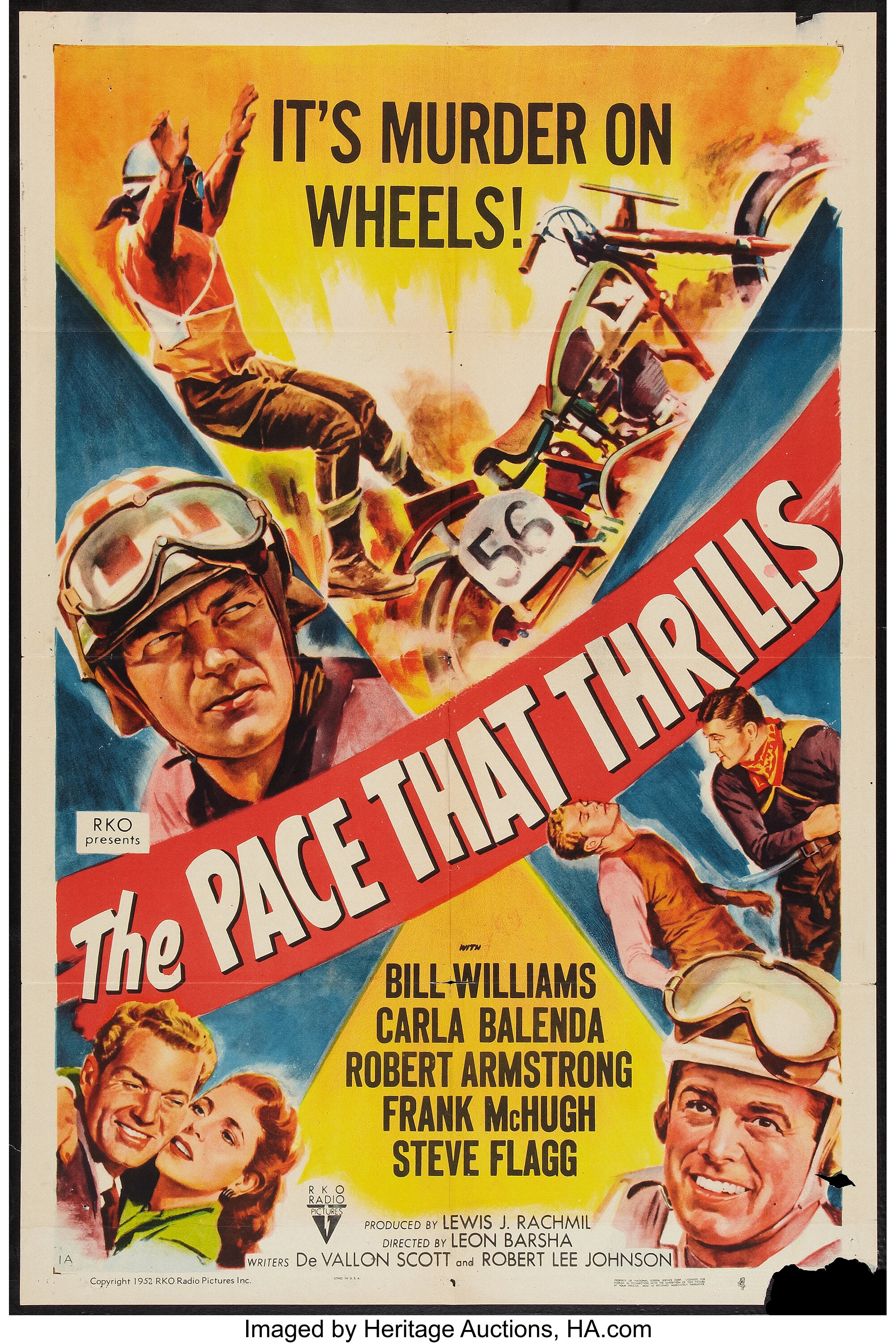 The Pace That Thrills Rko 1952 One Sheet 27 X 41 Sports Lot Heritage Auctions