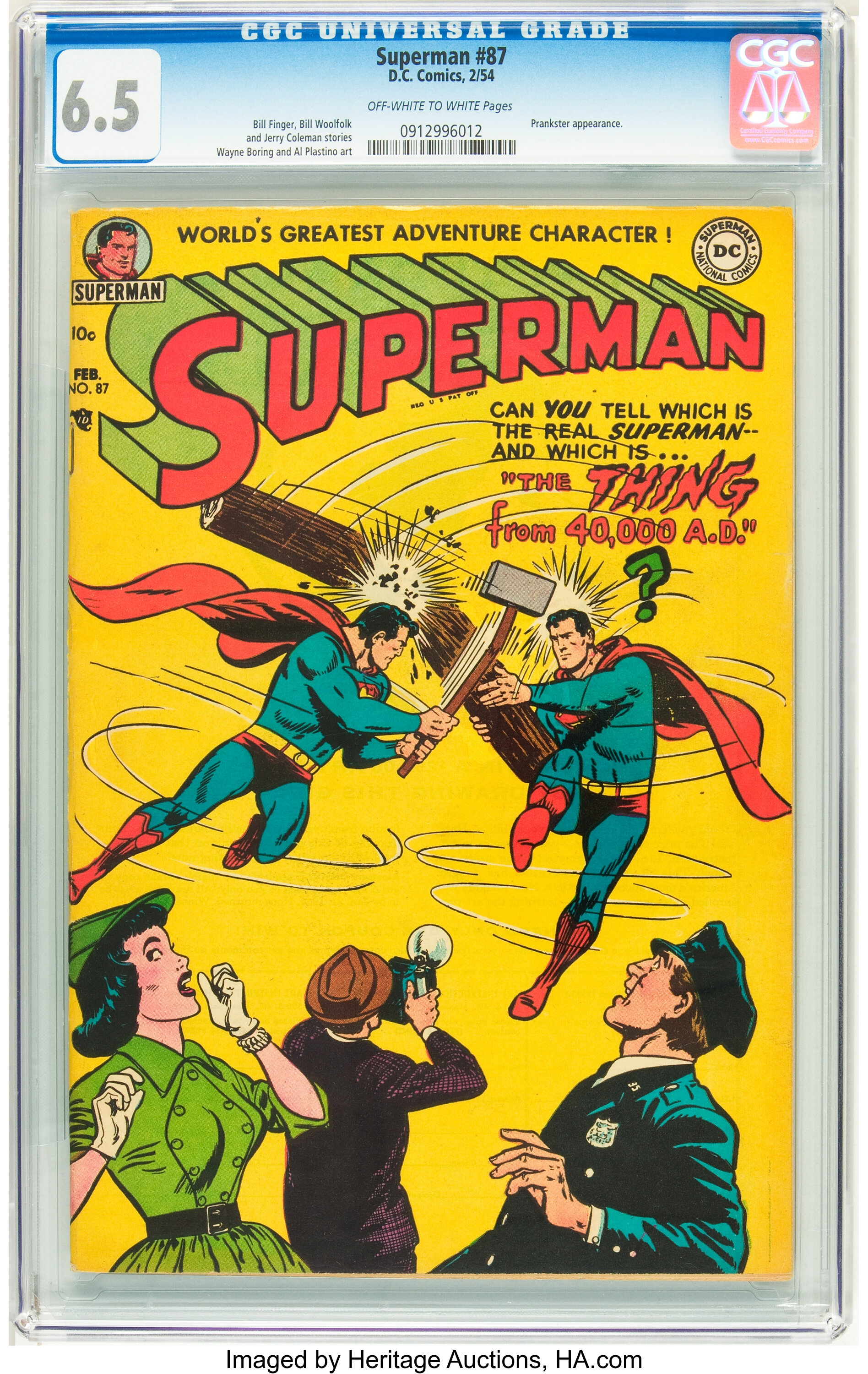 Superman #87 (dc, 1954) Cgc Fn+ 6.5 Off-white To White Pages. 