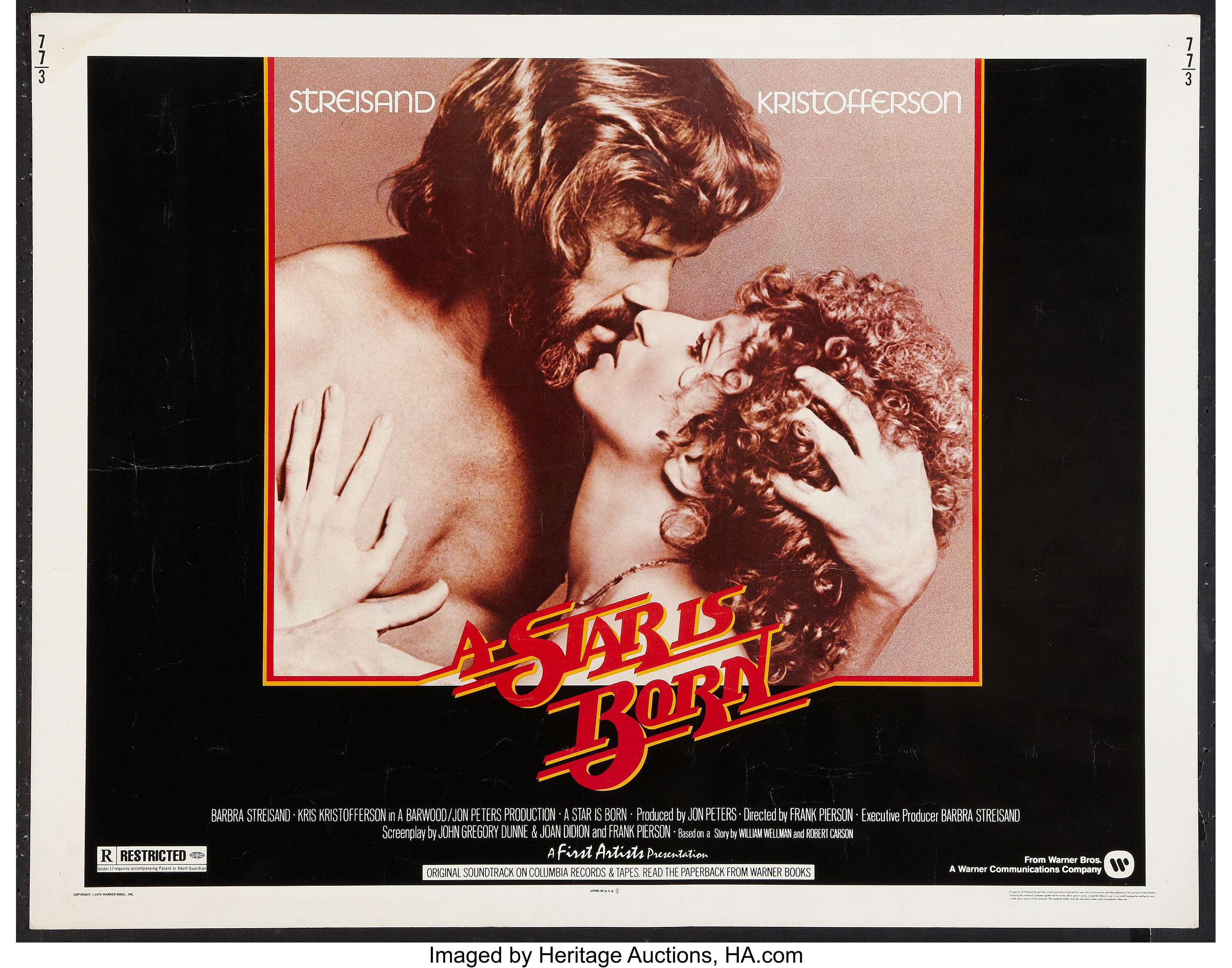 A Star Is Born Warner Brothers 1976 Half Sheet 22 X 28