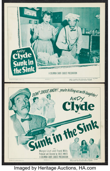 Sunk In The Sink Columbia 1949 Title Lobby Card And