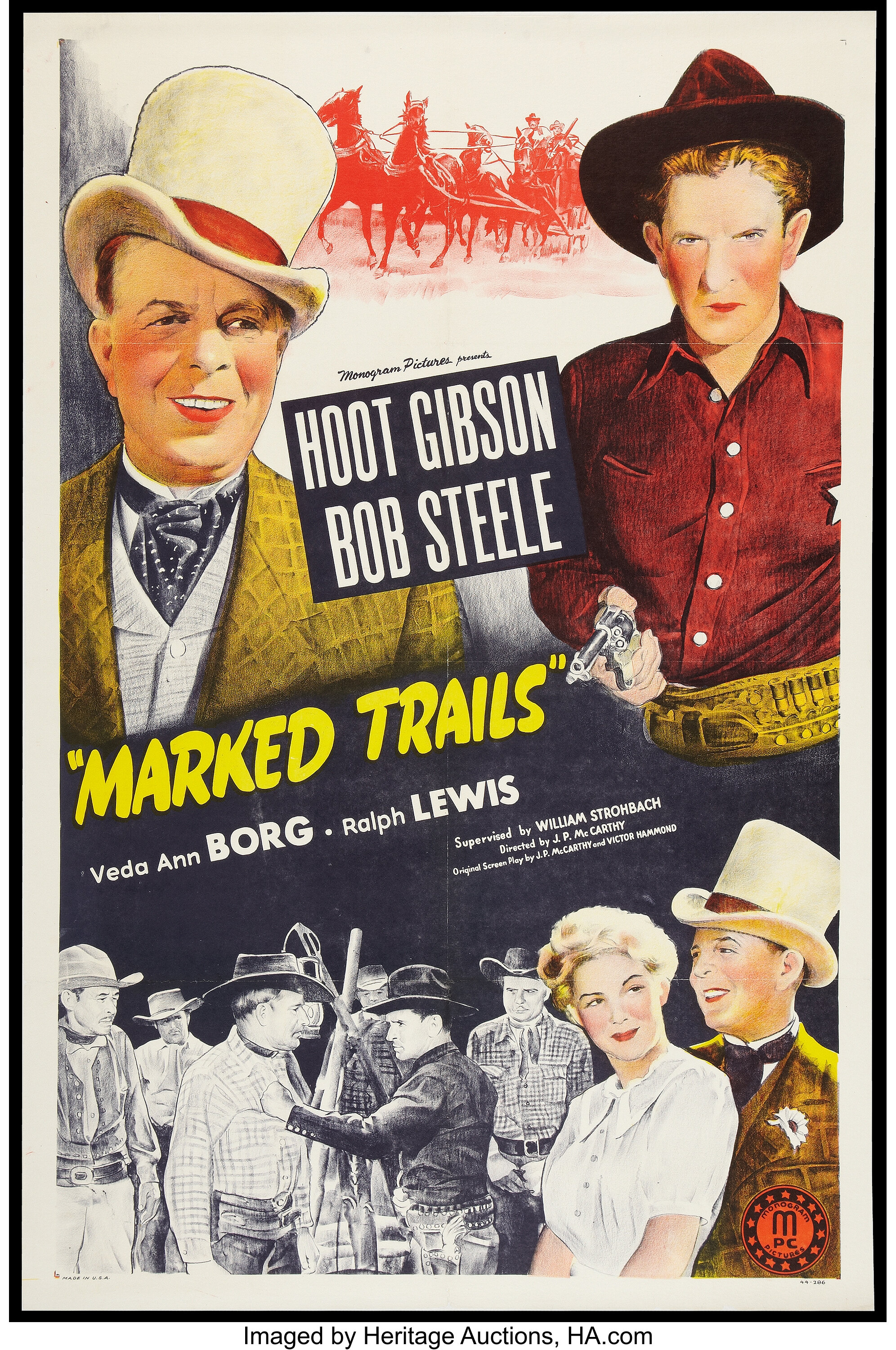 Marked Trails (Monogram, 1944). One Sheet (27