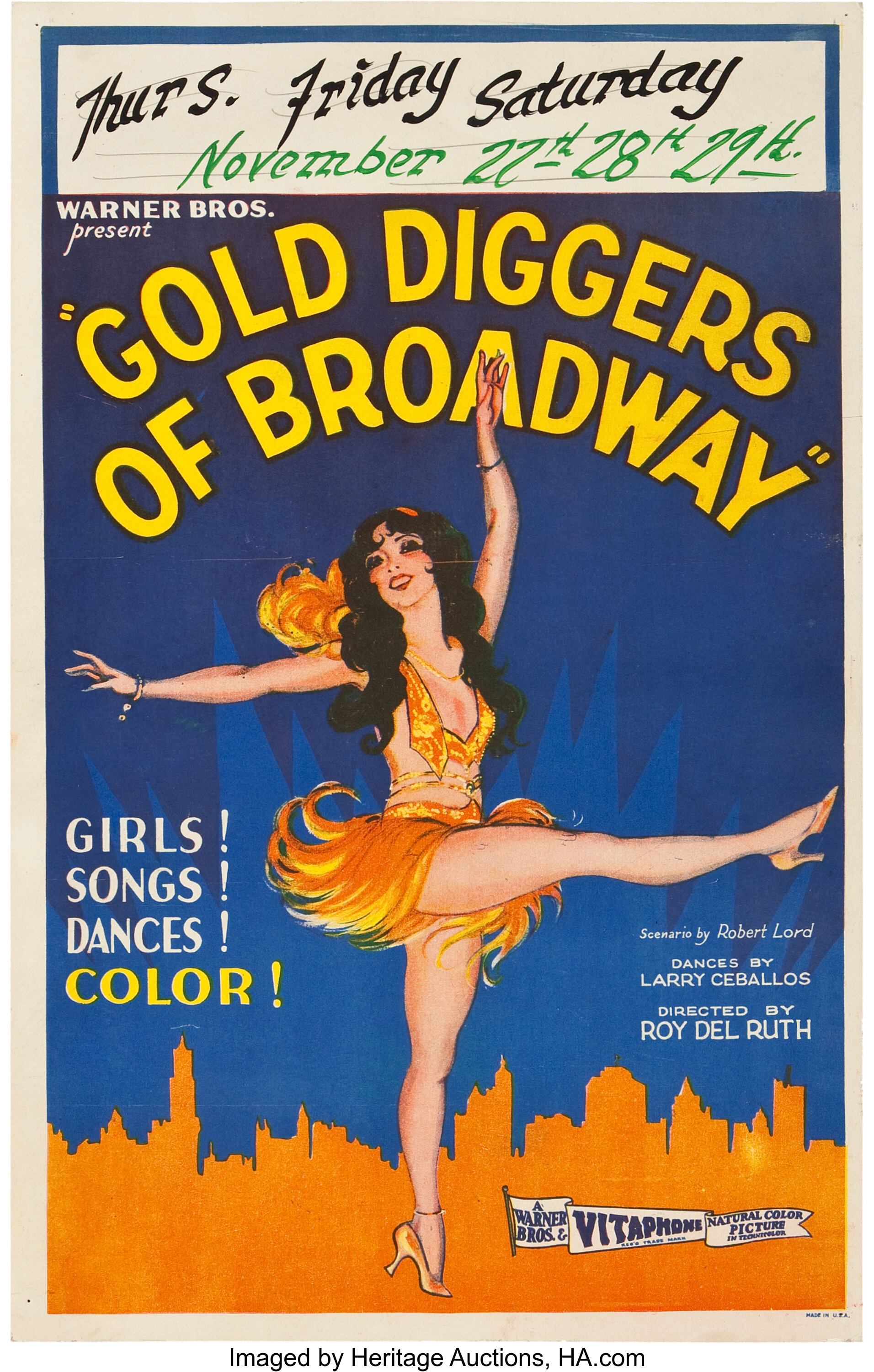 Gold Diggers of 1935 LULLABY OF BROADWAY Movie Vintage Sheet Music