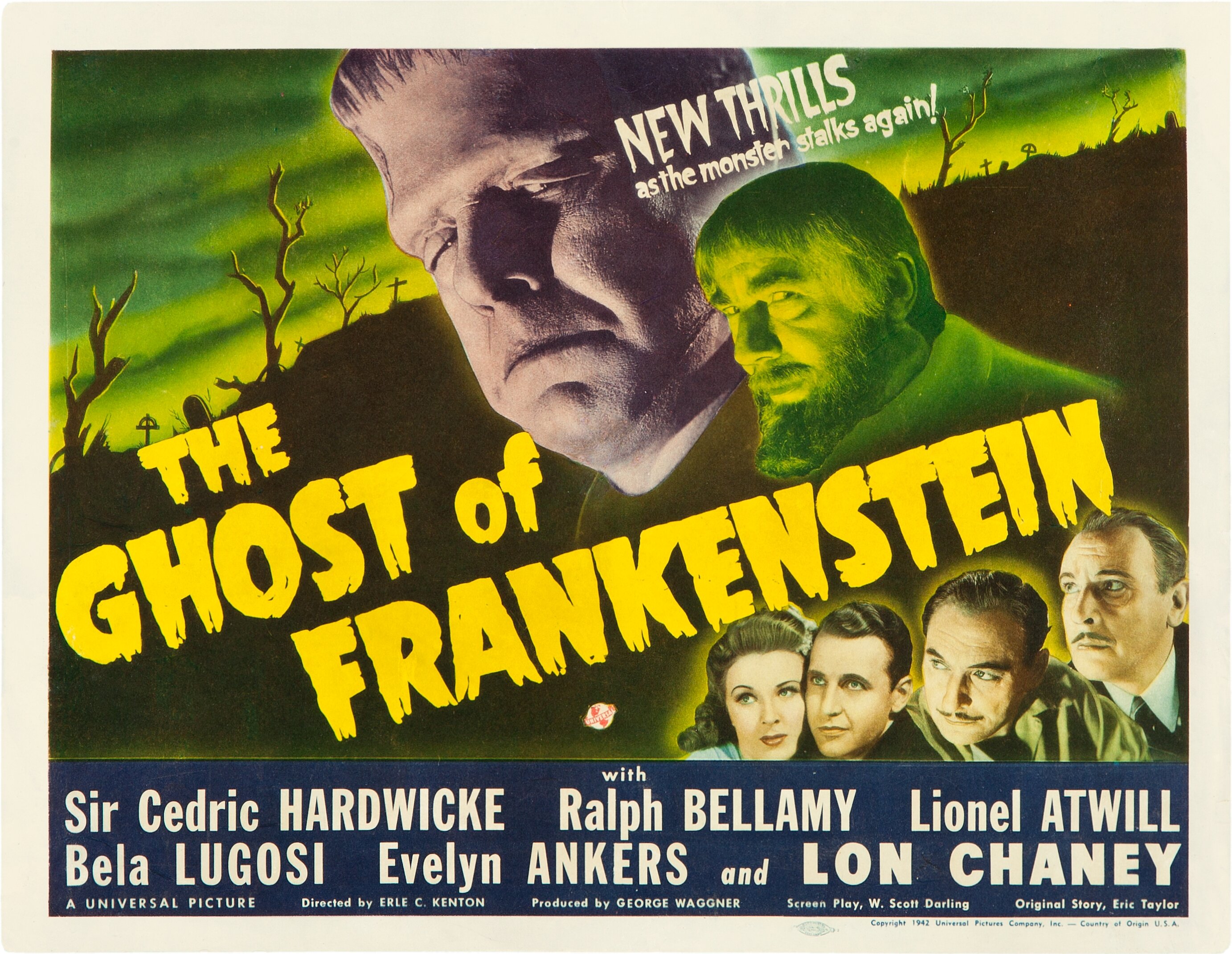 The Ghost of Frankenstein (Universal, 1942). Title Lobby Card (11 ...