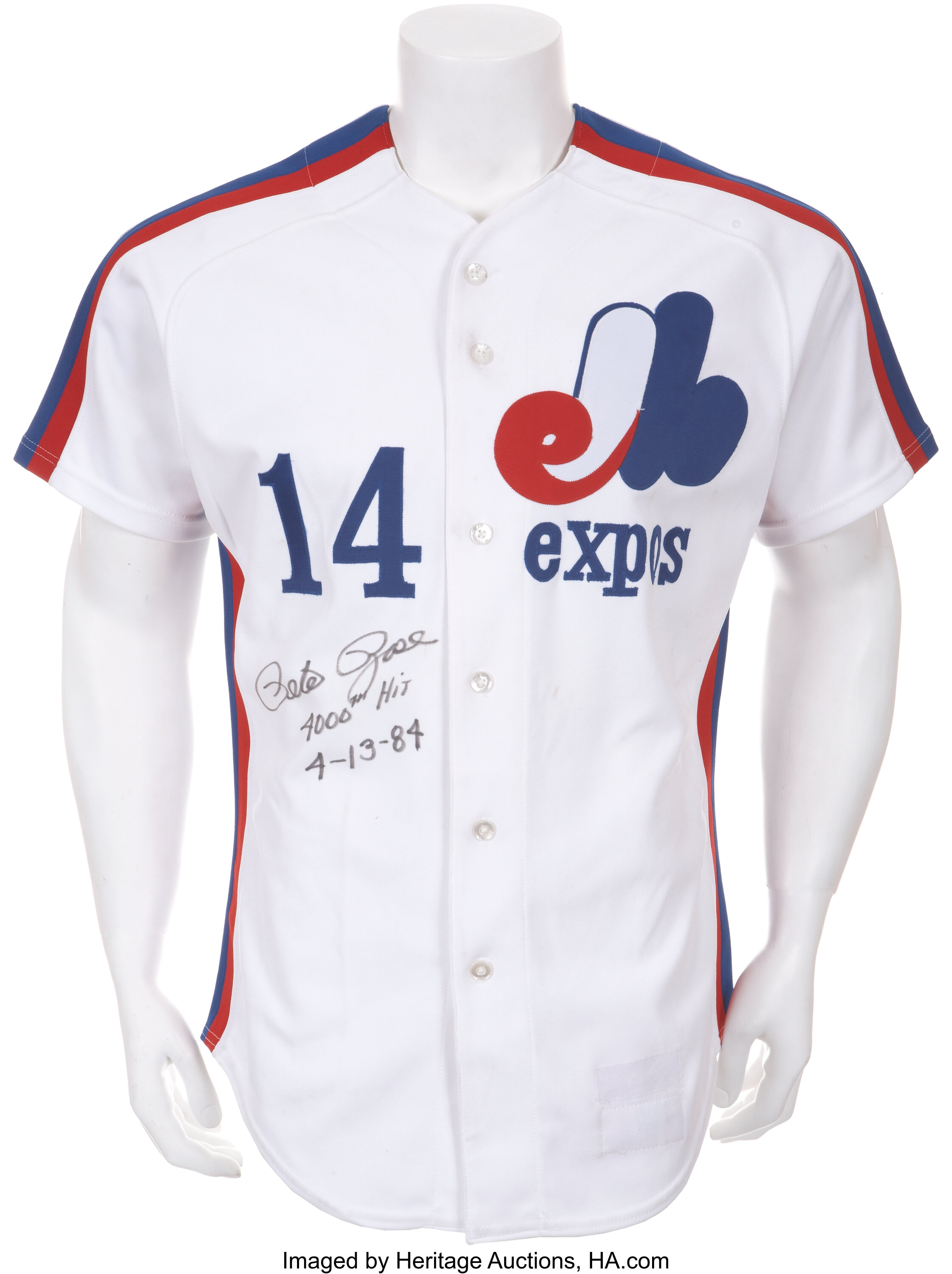 1984 Pete Rose 4,000th Hit Game Worn Montreal Expos Uniform