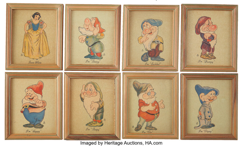 Snow White and the Seven Dwarfs Linen-Like Framed Picture Group