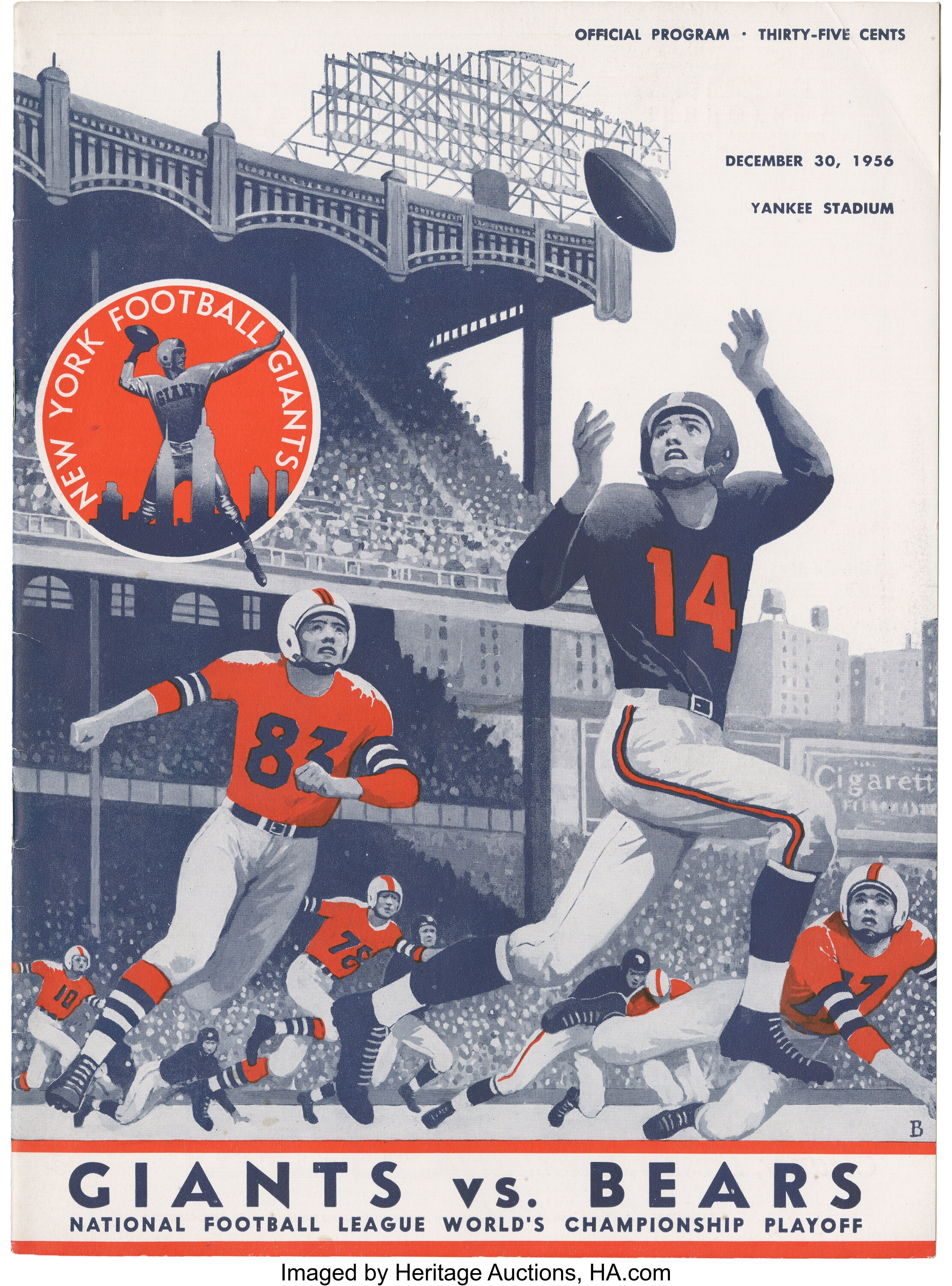 1956 NFL World Championship Game Program. Football Collectibles