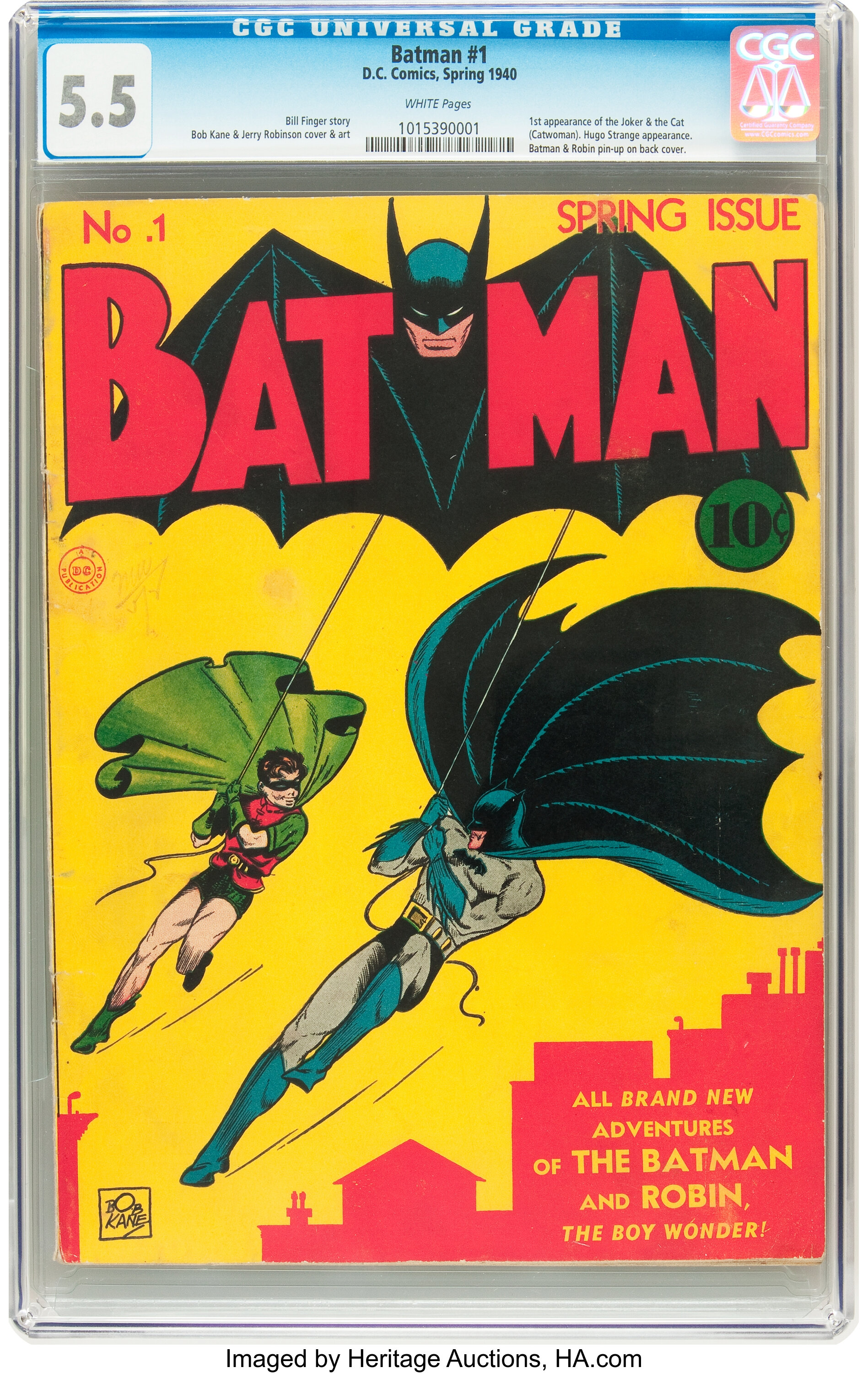 Batman #1 (DC, 1940) CGC FN- 5.5 White pages.... Golden Age | Lot