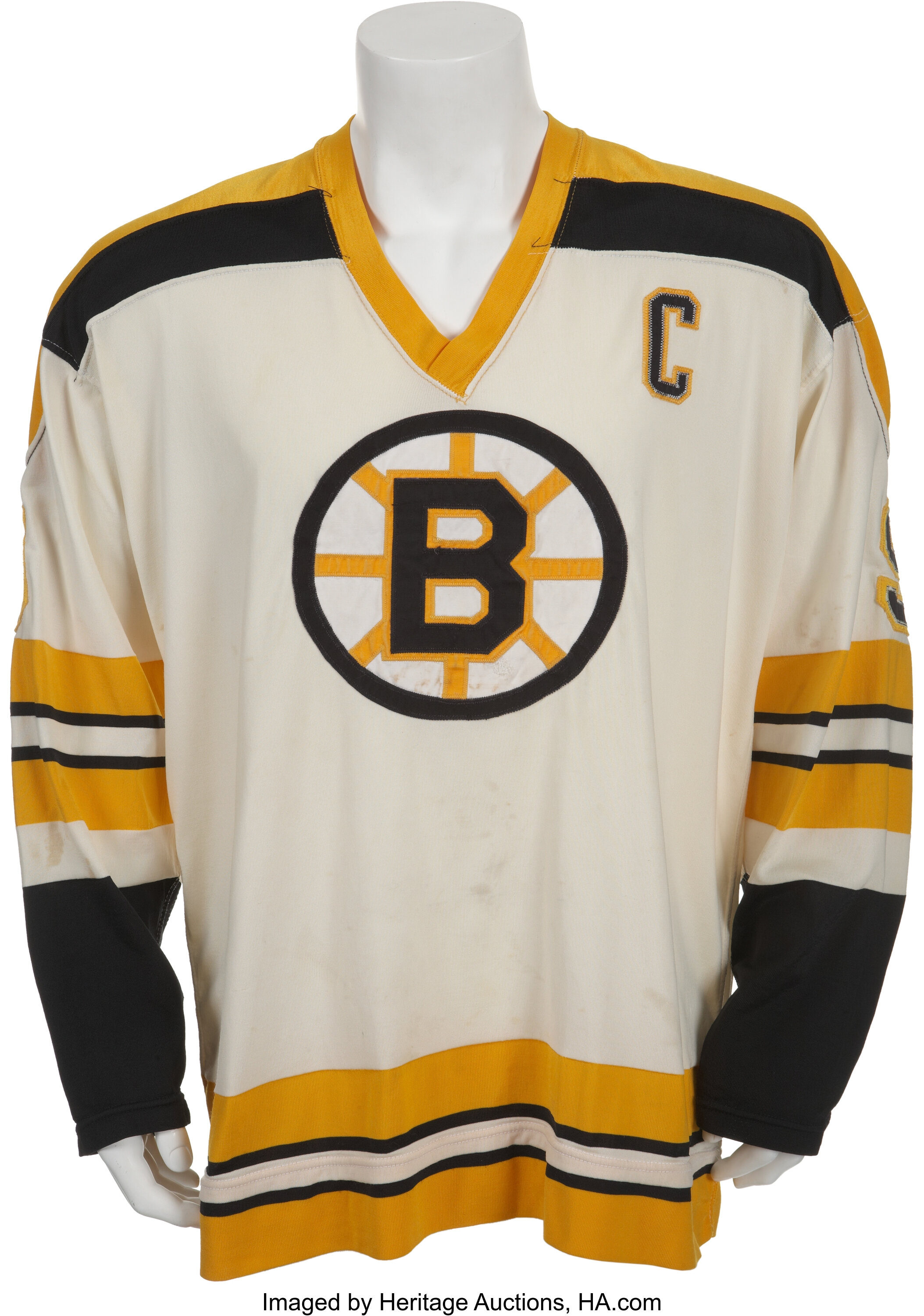 1973 74 Johnny Bucyk Game Worn Boston Bruins Jersey Hockey Lot 80047 Heritage Auctions