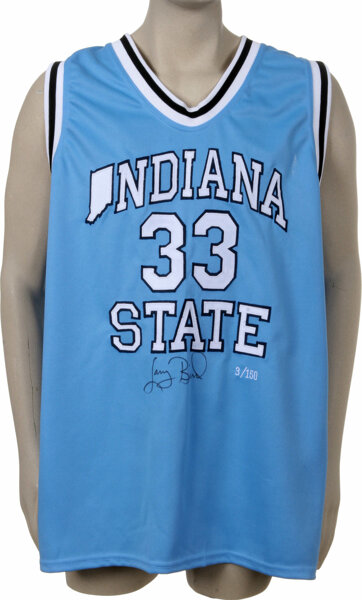 Larry Bird Signed Indiana State University Jersey. Member of the, Lot  #41138