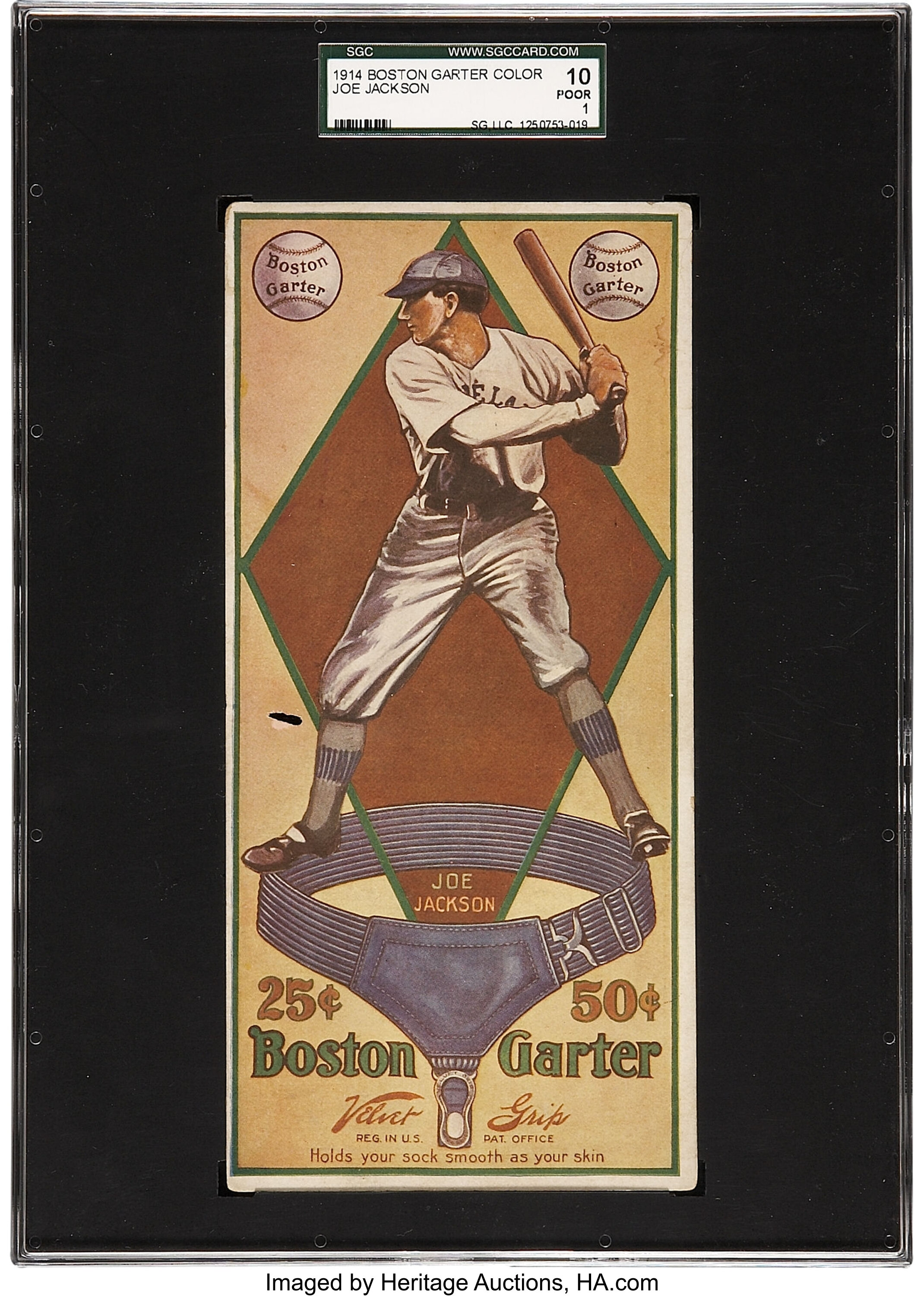 Shoeless Joe Jackson 1914 Boston Garter Reprint Card