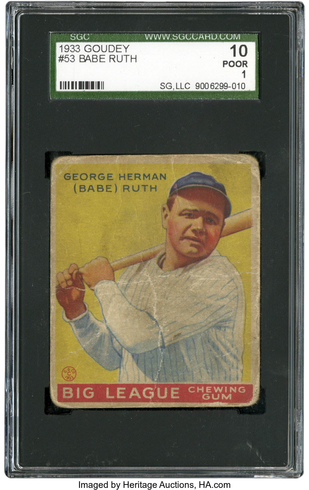 1933 Goudey Babe Ruth #53 SGC 10 Poor 1.... Baseball Cards Singles ...