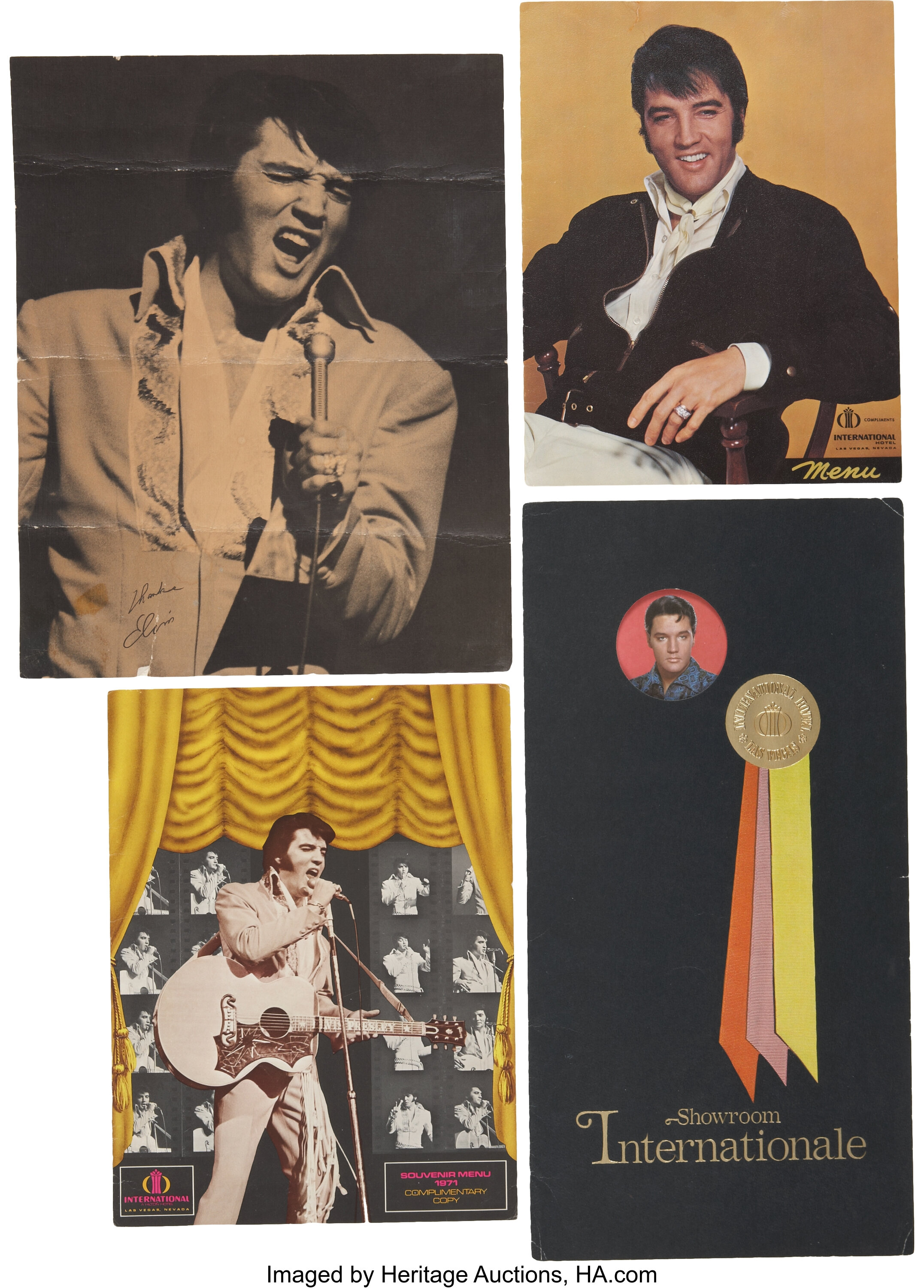 Elvis Presley International Hotel Menus (1969-71).... (Total: 4