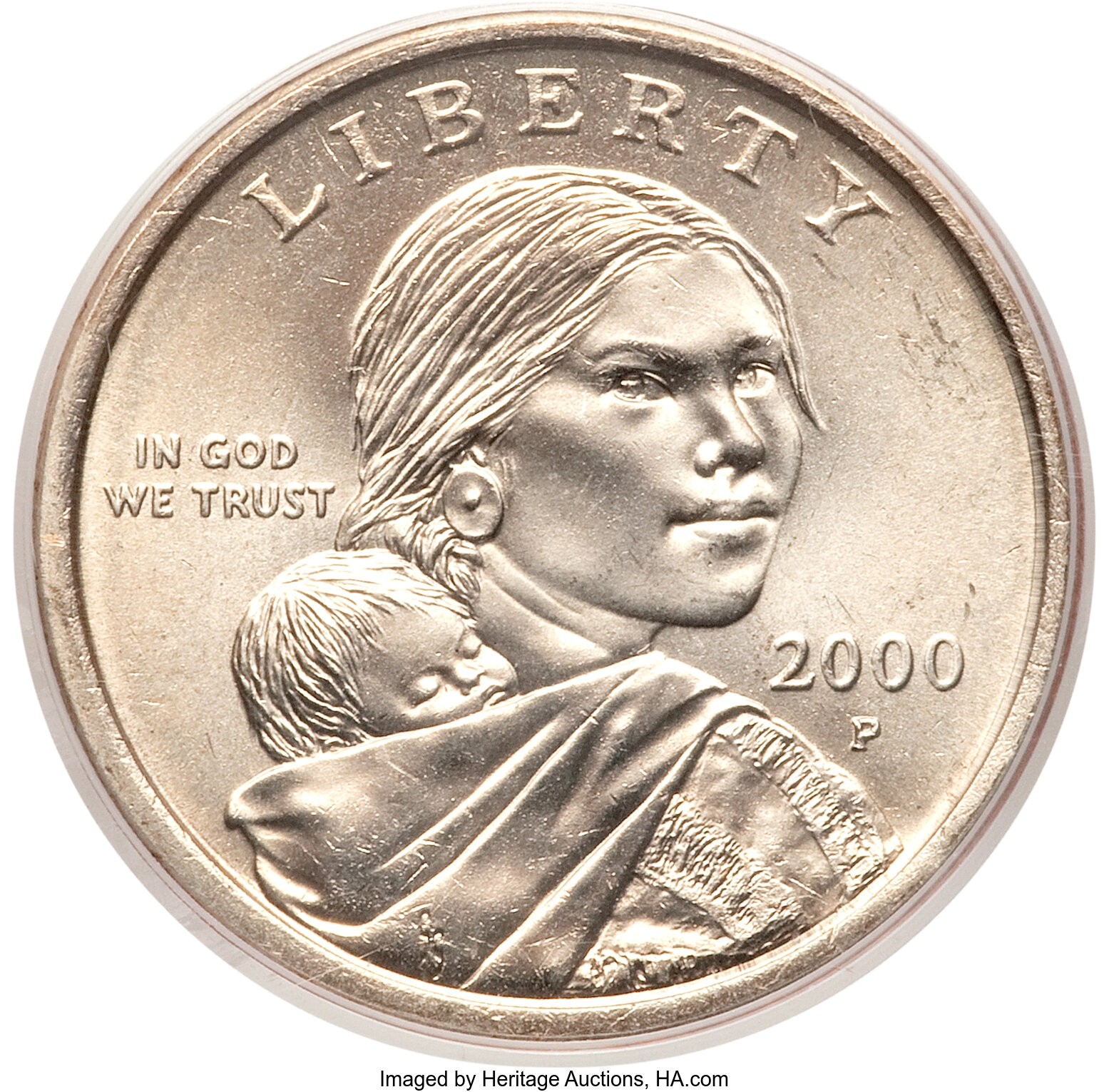 2000 P 1 Sacagawea Dollar Struck on a Susan B. Anthony Lot