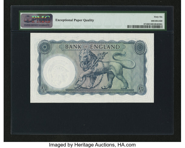 Great Britain Bank of England £5 ND (1957-67) Pick 371. World