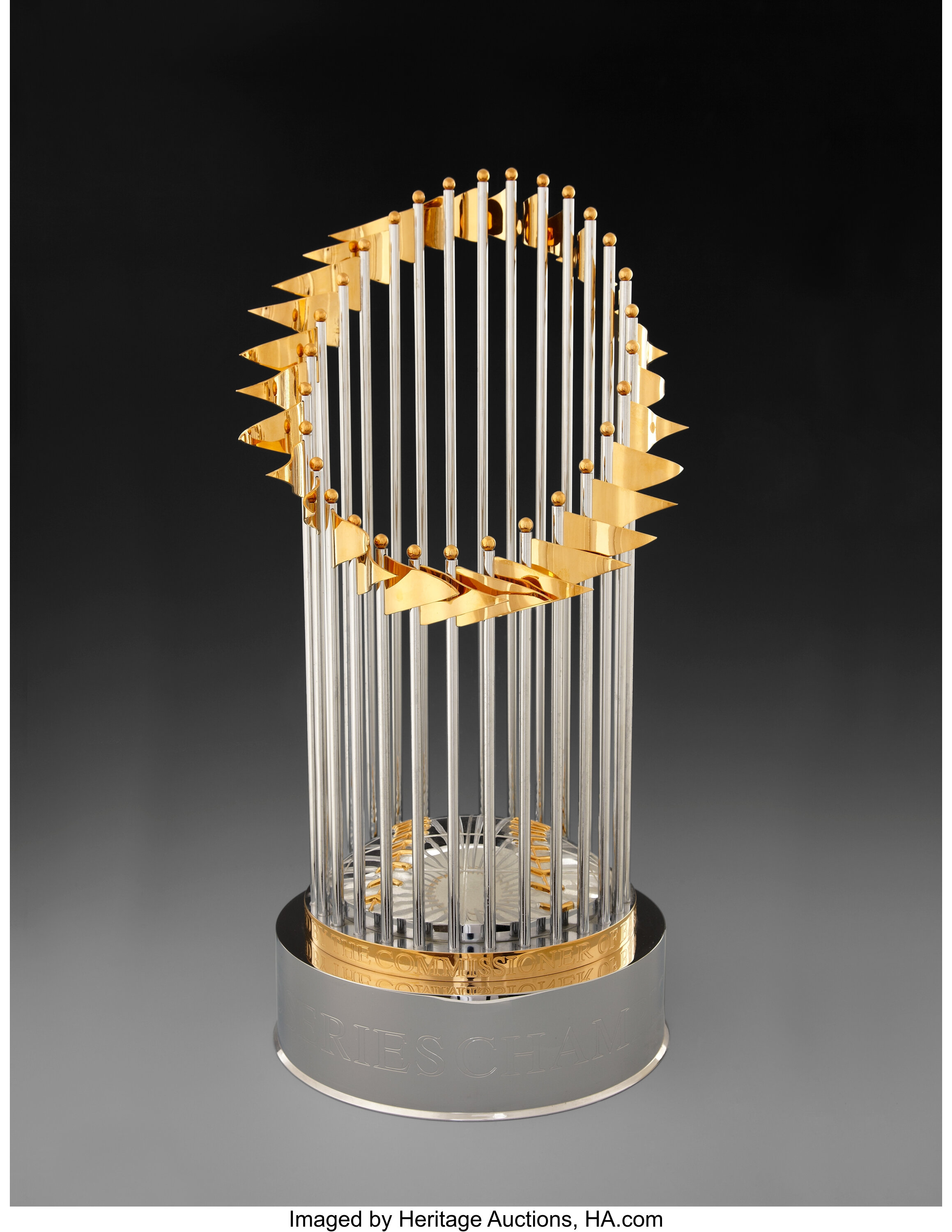 Photographing the Yankees' World Championship trophies ins…