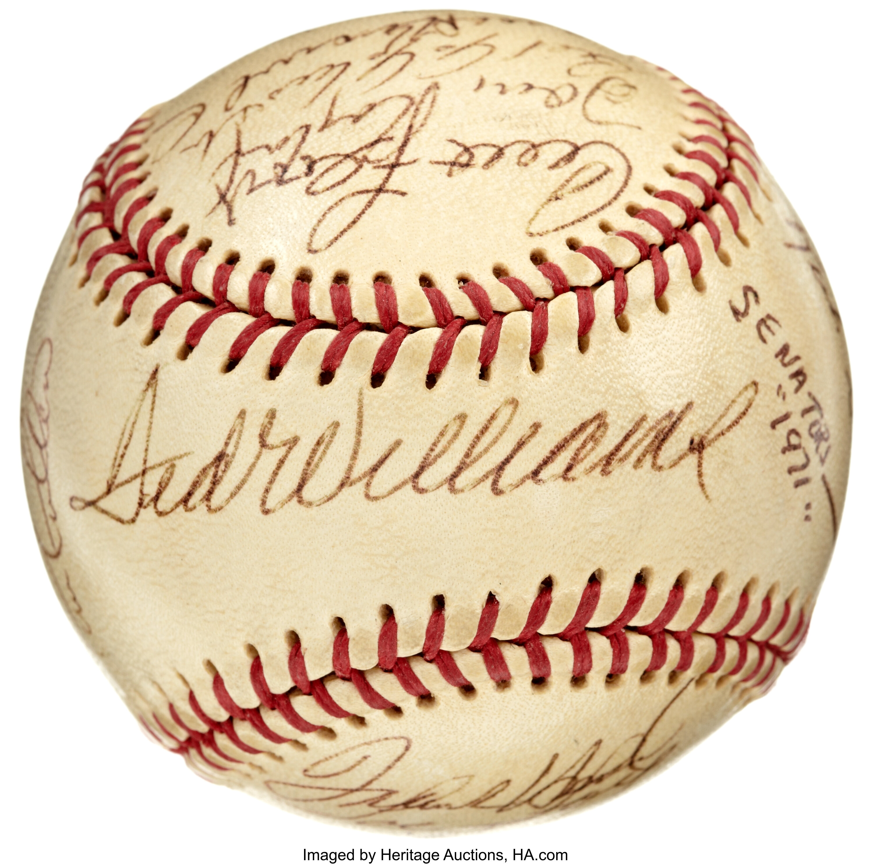 Curt Flood, Ted Williams and Denny McLain with the Washington