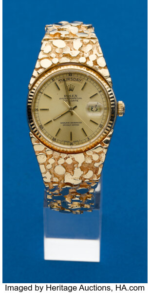 Gold nugget rolex watch sale