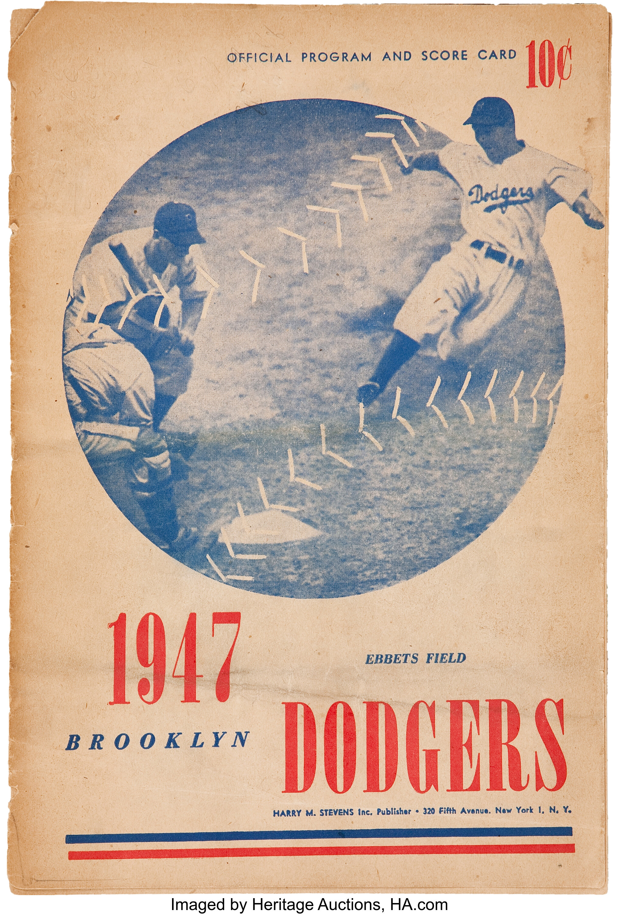 Baseball program and score card for the New York Giants, 1947